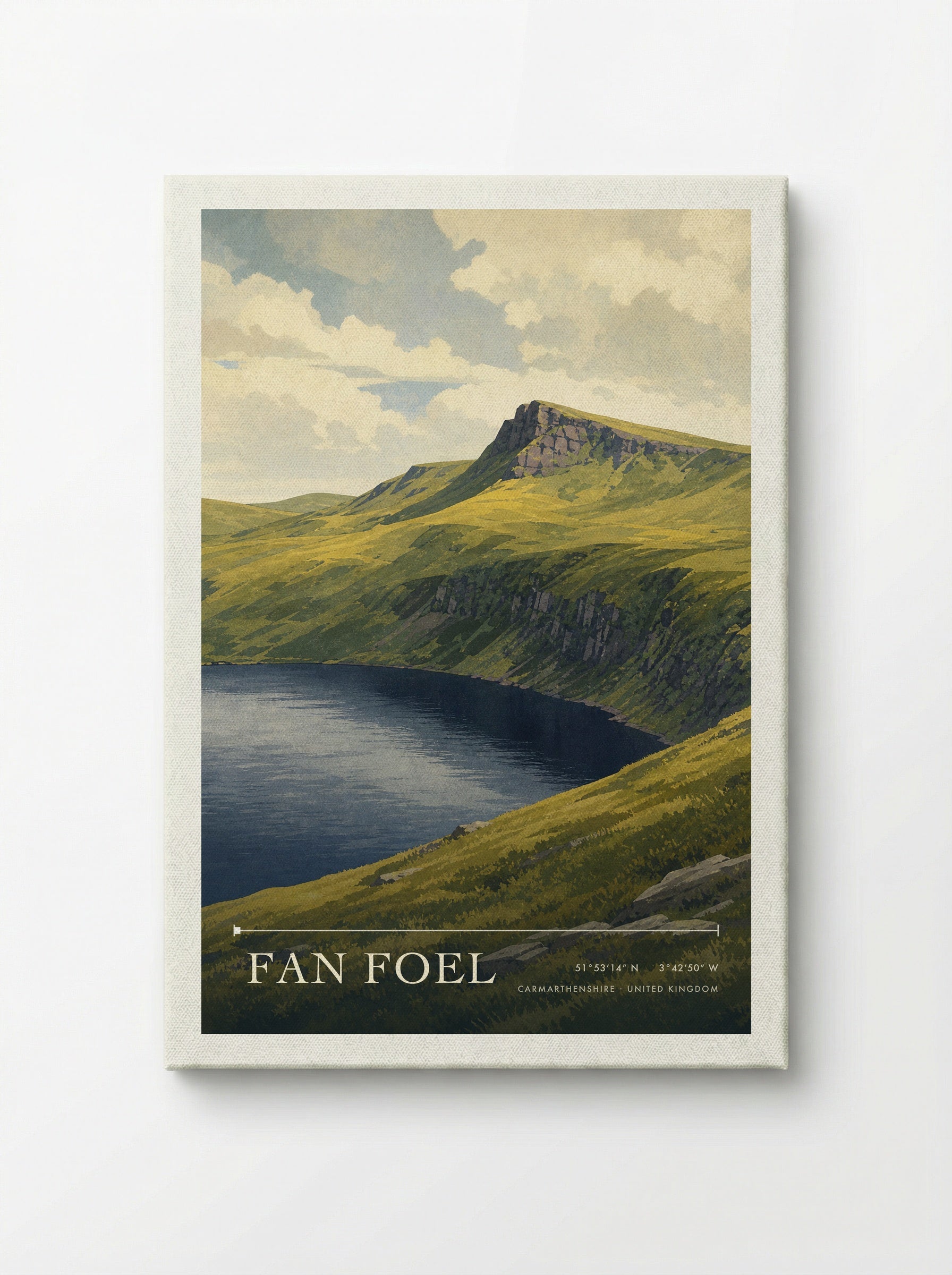 Fan Foel Carmarthenshire United Kingdom Travel Poster - Canvas