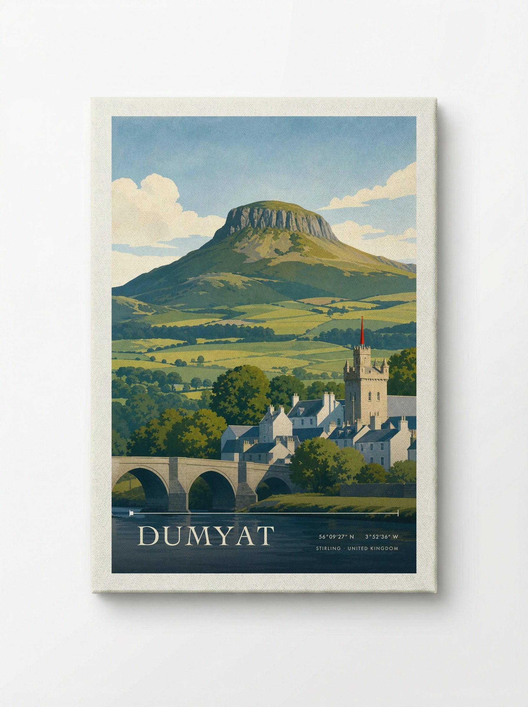 Dumyat Stirling United Kingdom Travel Poster - Canvas
