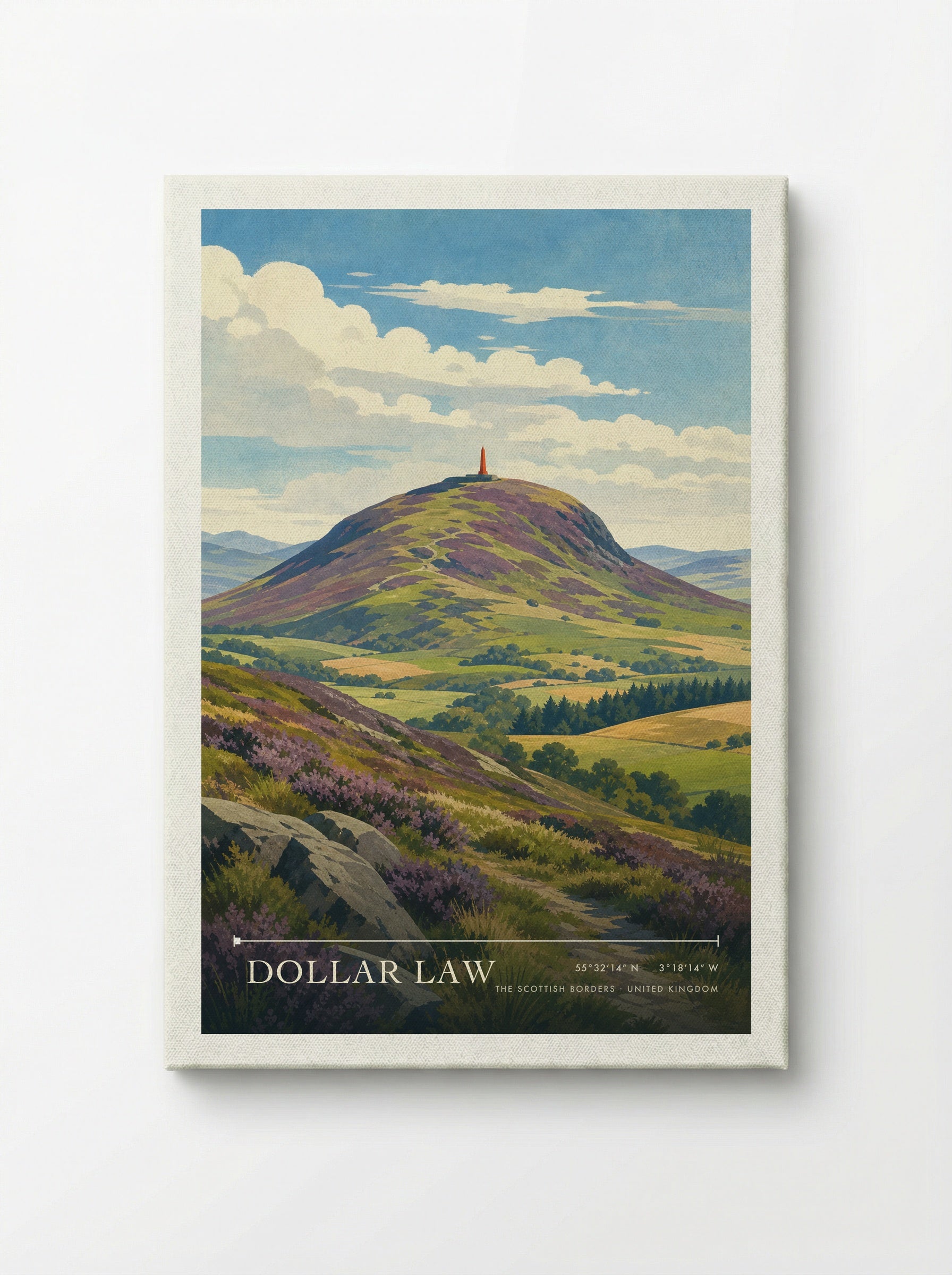 Dollar Law The Scottish Borders United Kingdom Travel Poster - Canvas