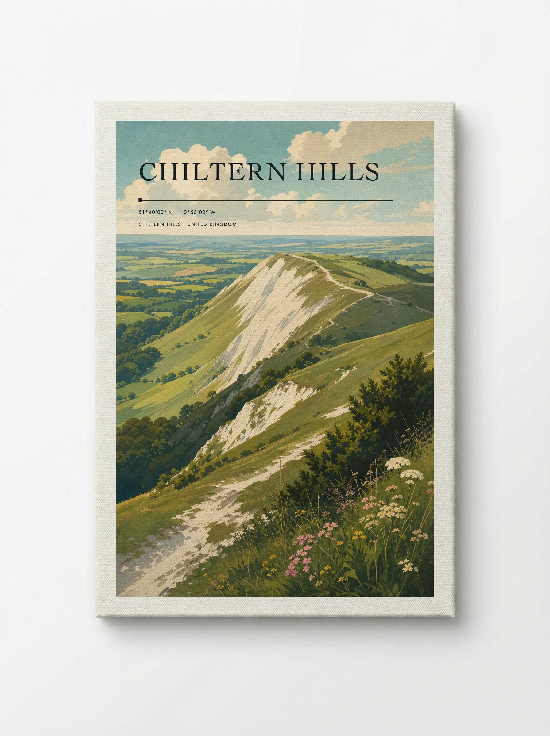 Chiltern Hills United Kingdom Travel Poster - Canvas