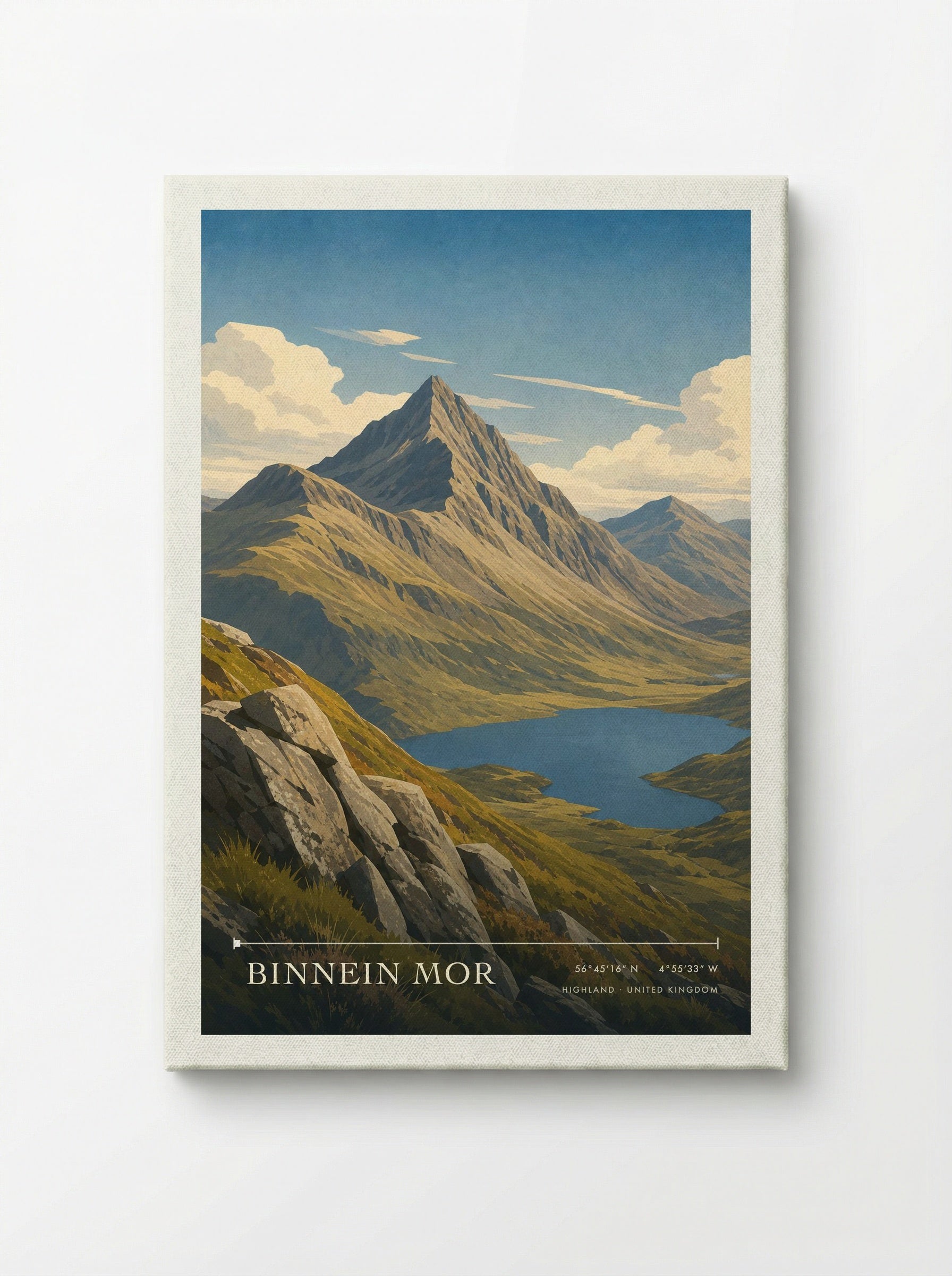 Binnein Mor Highland United Kingdom Travel Poster - Canvas