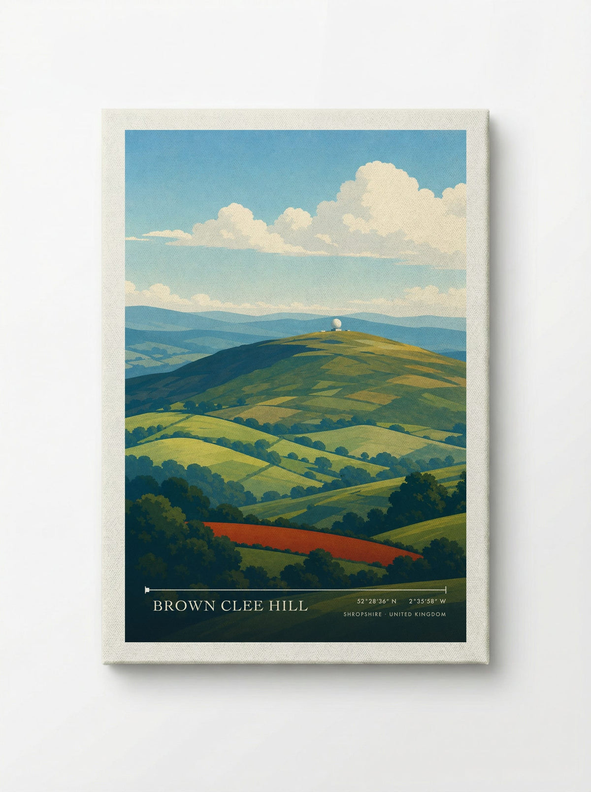 Brown Clee Hill Shropshire United Kingdom Travel Poster - Canvas