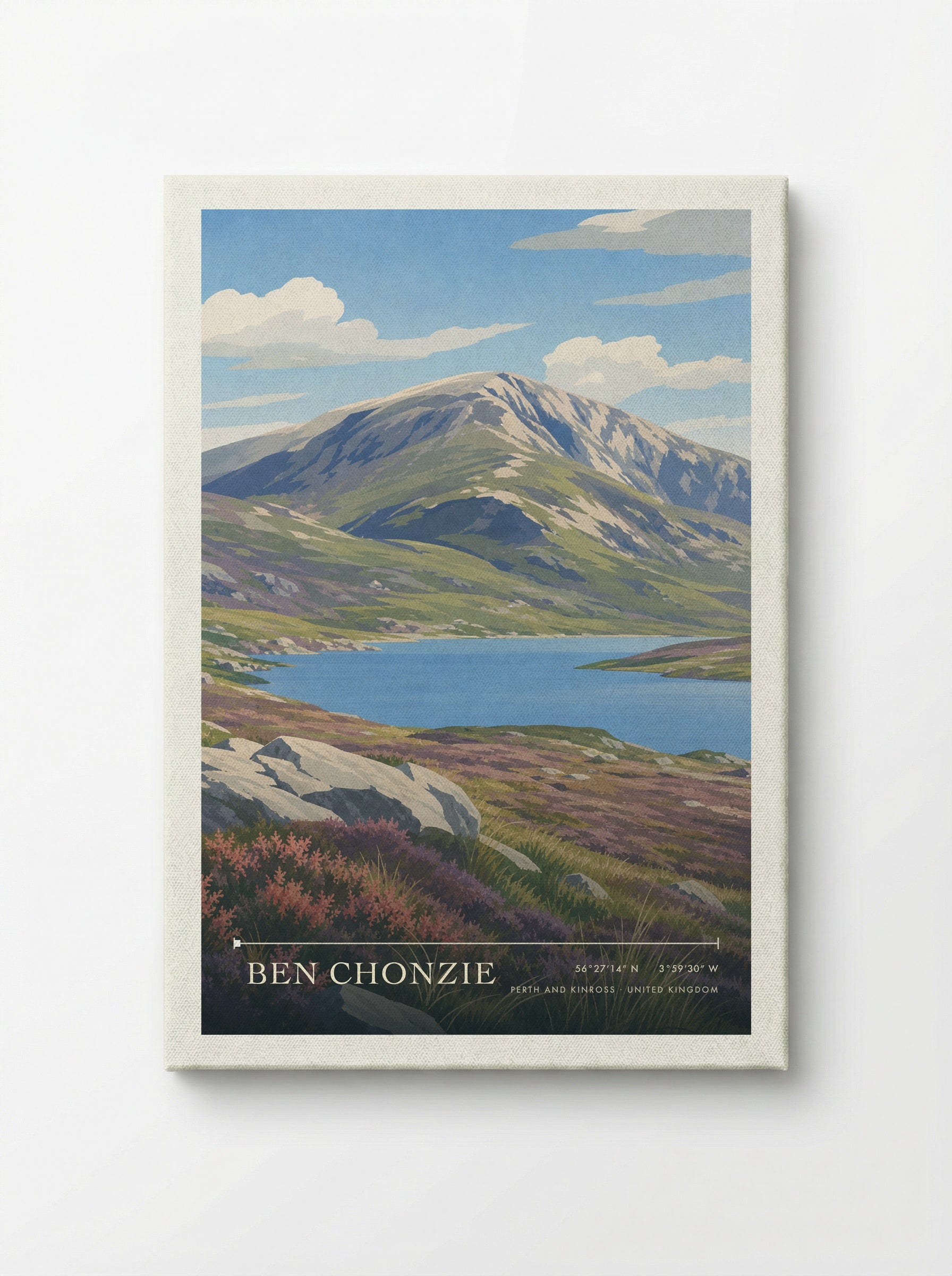 Ben Chonzie Perth and Kinross United Kingdom Travel Poster - Canvas