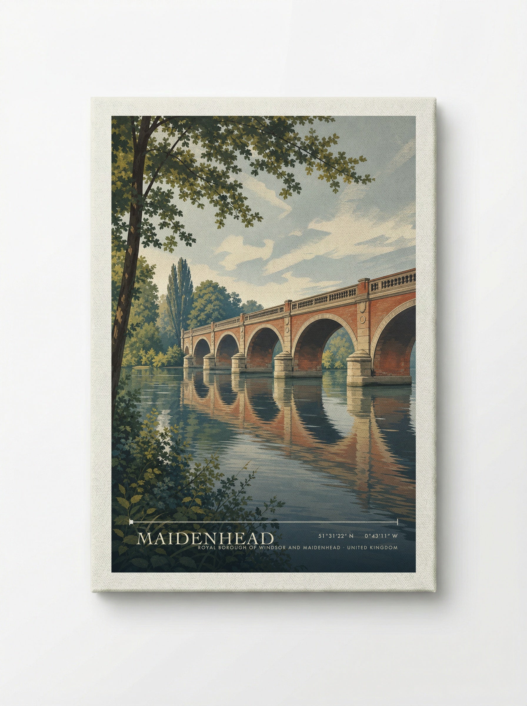 Maidenhead Royal Borough of Windsor and Maidenhead United Kingdom Travel Poster - Canvas