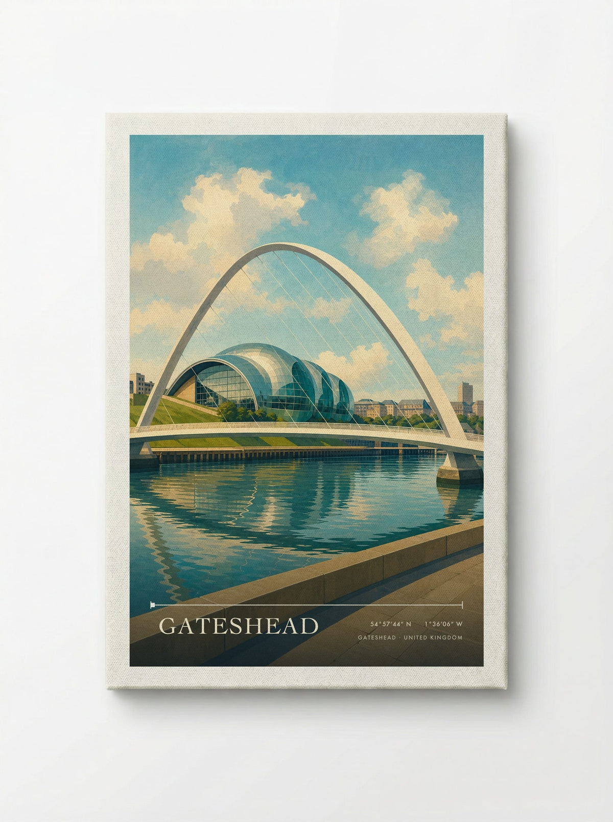 Gateshead United Kingdom Travel Poster - Canvas