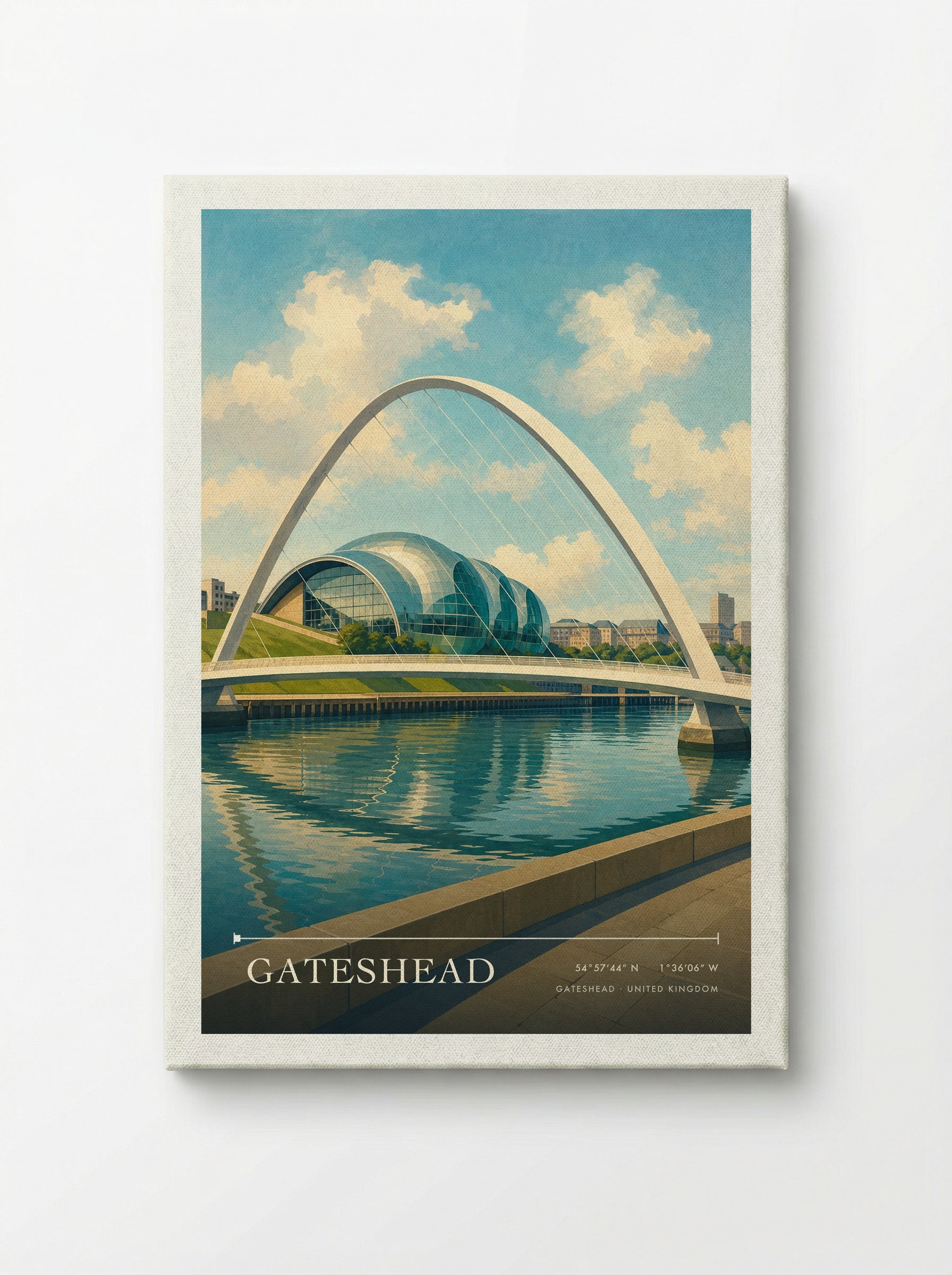 Gateshead United Kingdom Travel Poster - Canvas