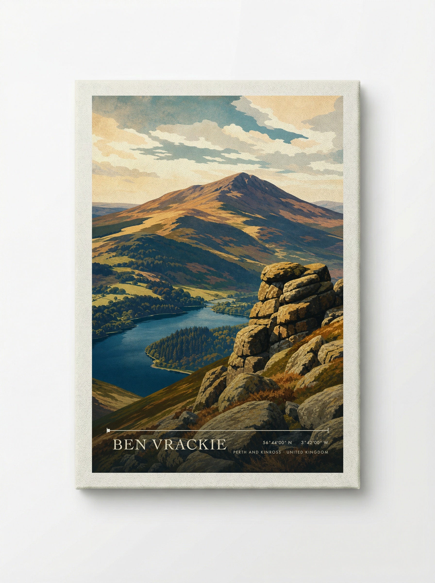 Ben Vrackie Perth and Kinross United Kingdom Travel Poster - Canvas
