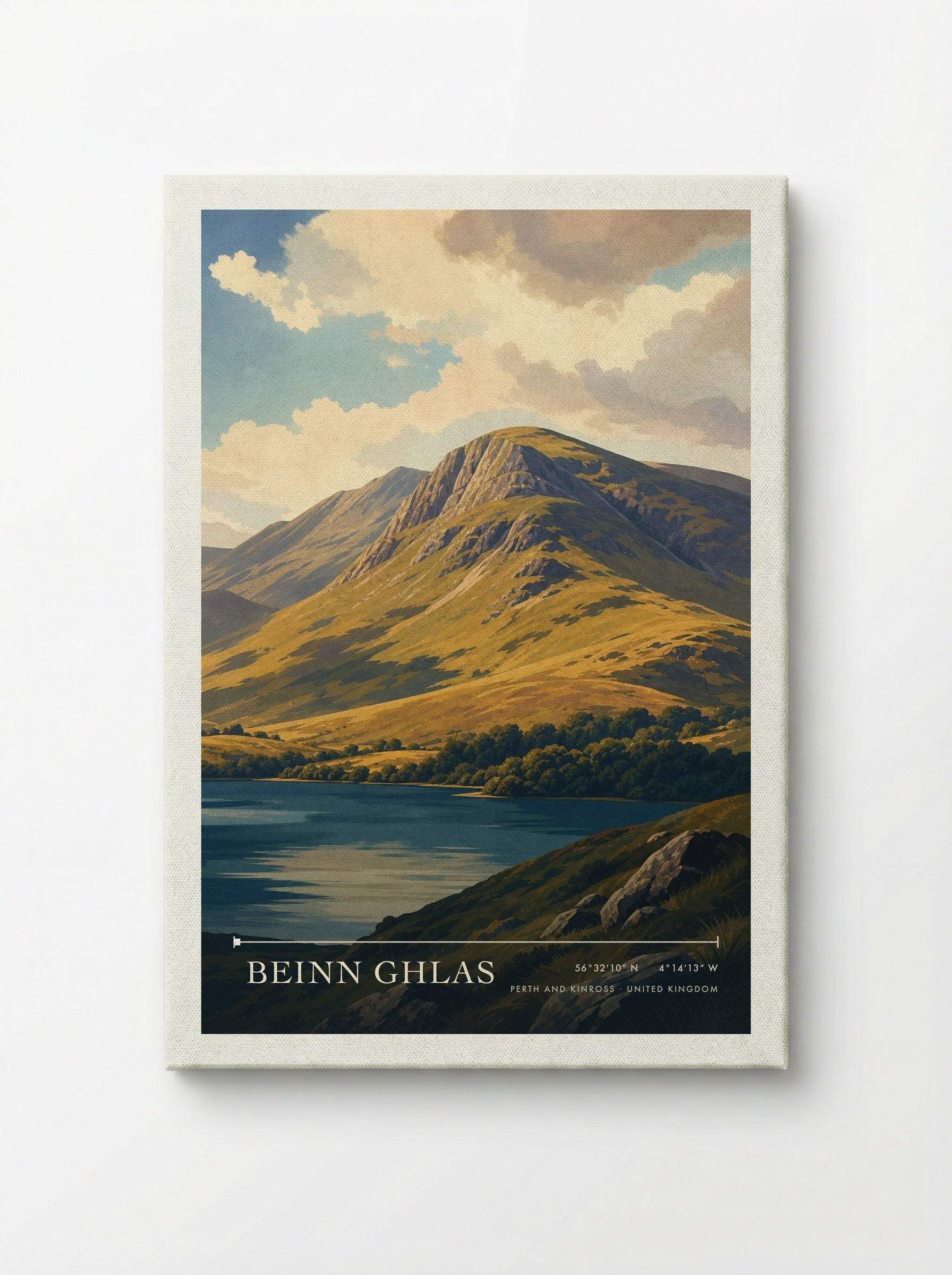 Beinn Ghlas Perth and Kinross United Kingdom Travel Poster - Canvas