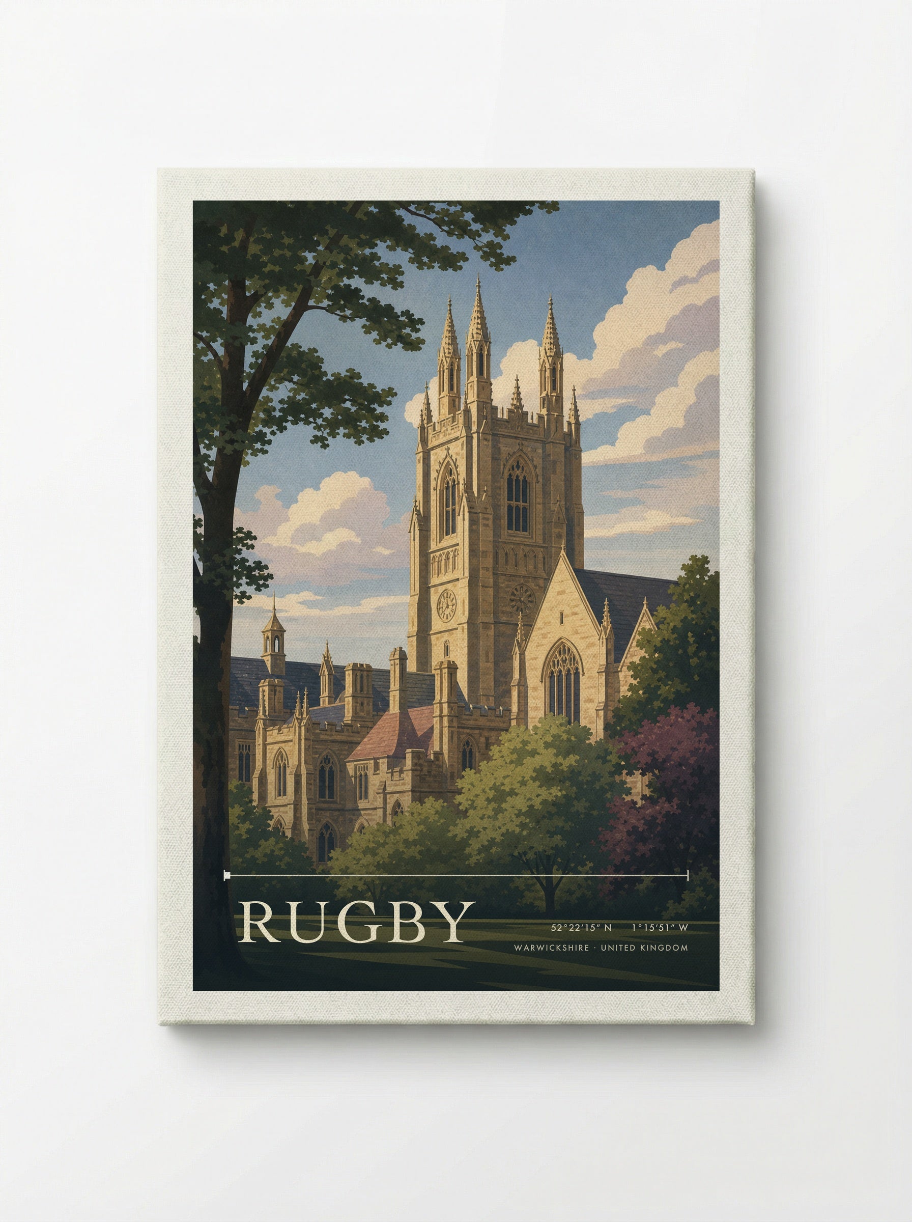 Rugby Warwickshire United Kingdom Travel Poster - Canvas