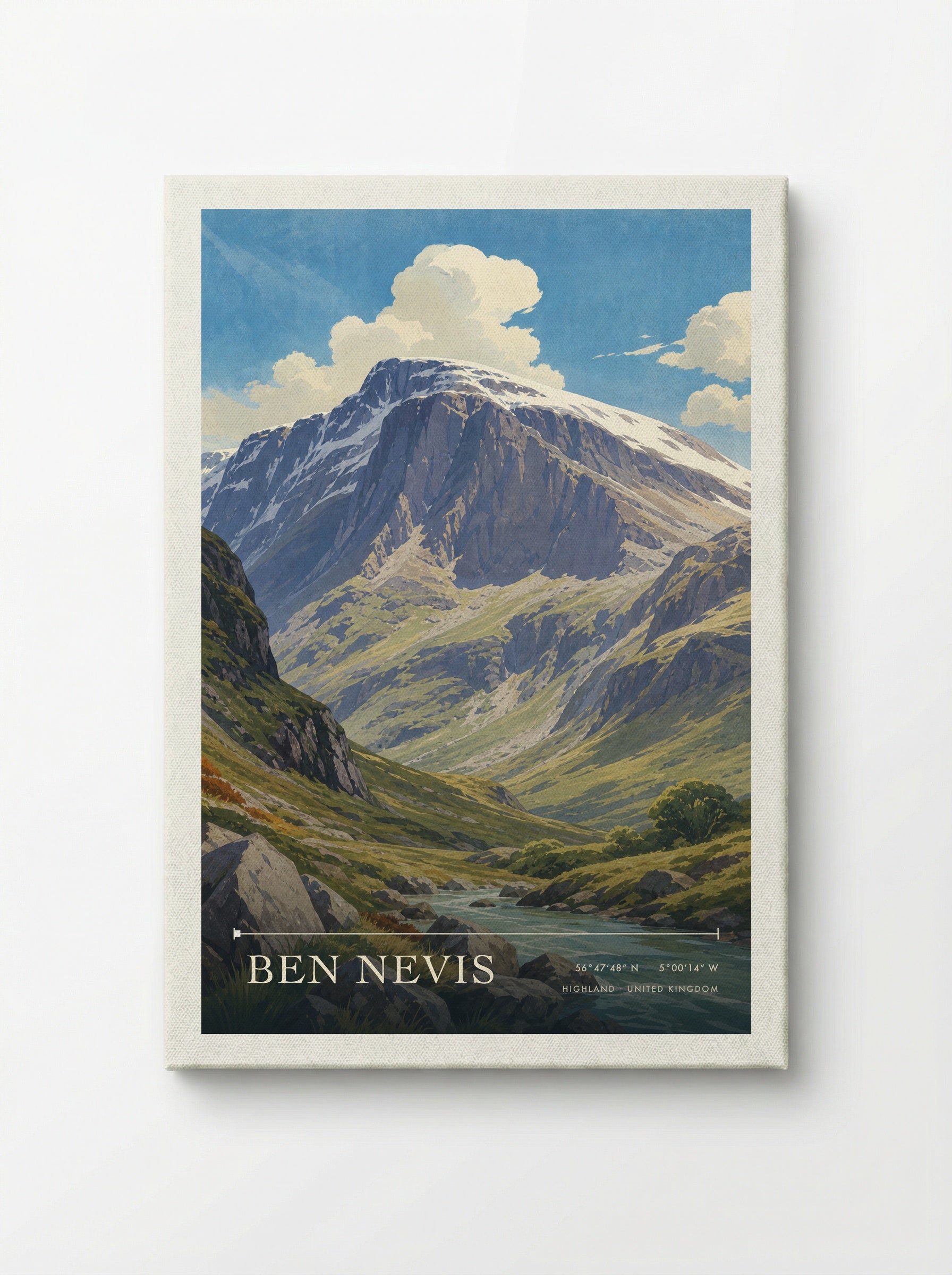 Ben Nevis Highland United Kingdom Travel Poster - Canvas