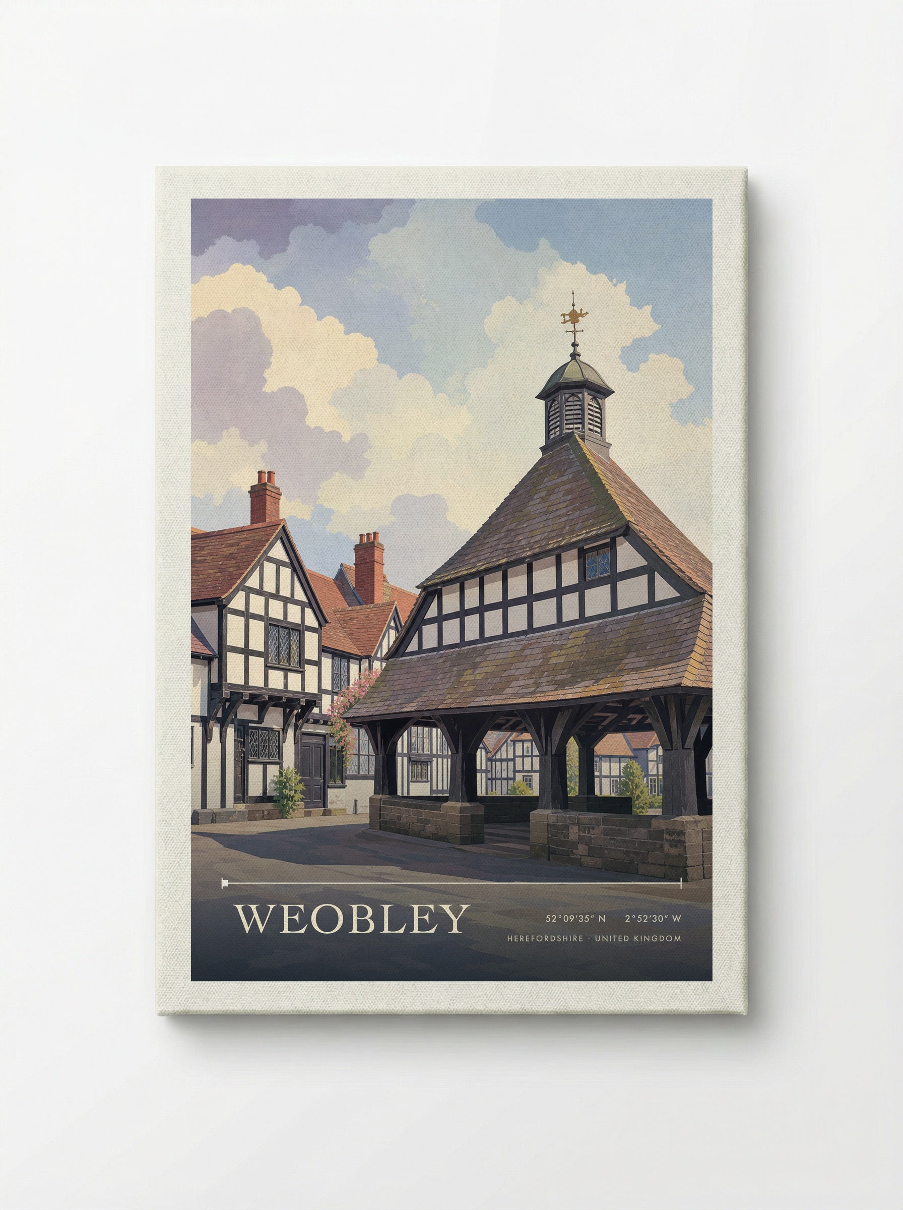 Weobley Herefordshire United Kingdom Travel Poster - Canvas