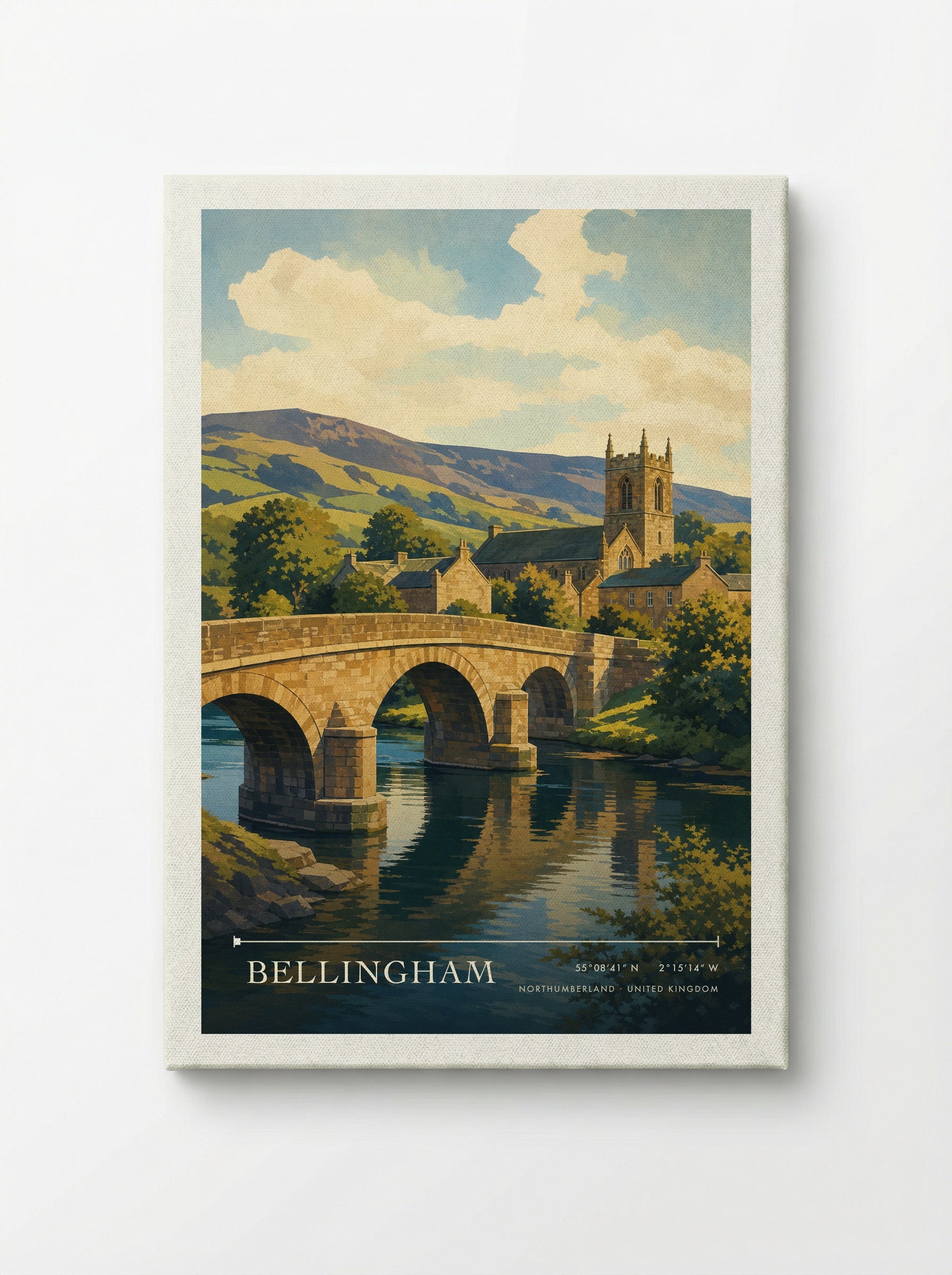 Bellingham Northumberland United Kingdom Travel Poster - Canvas
