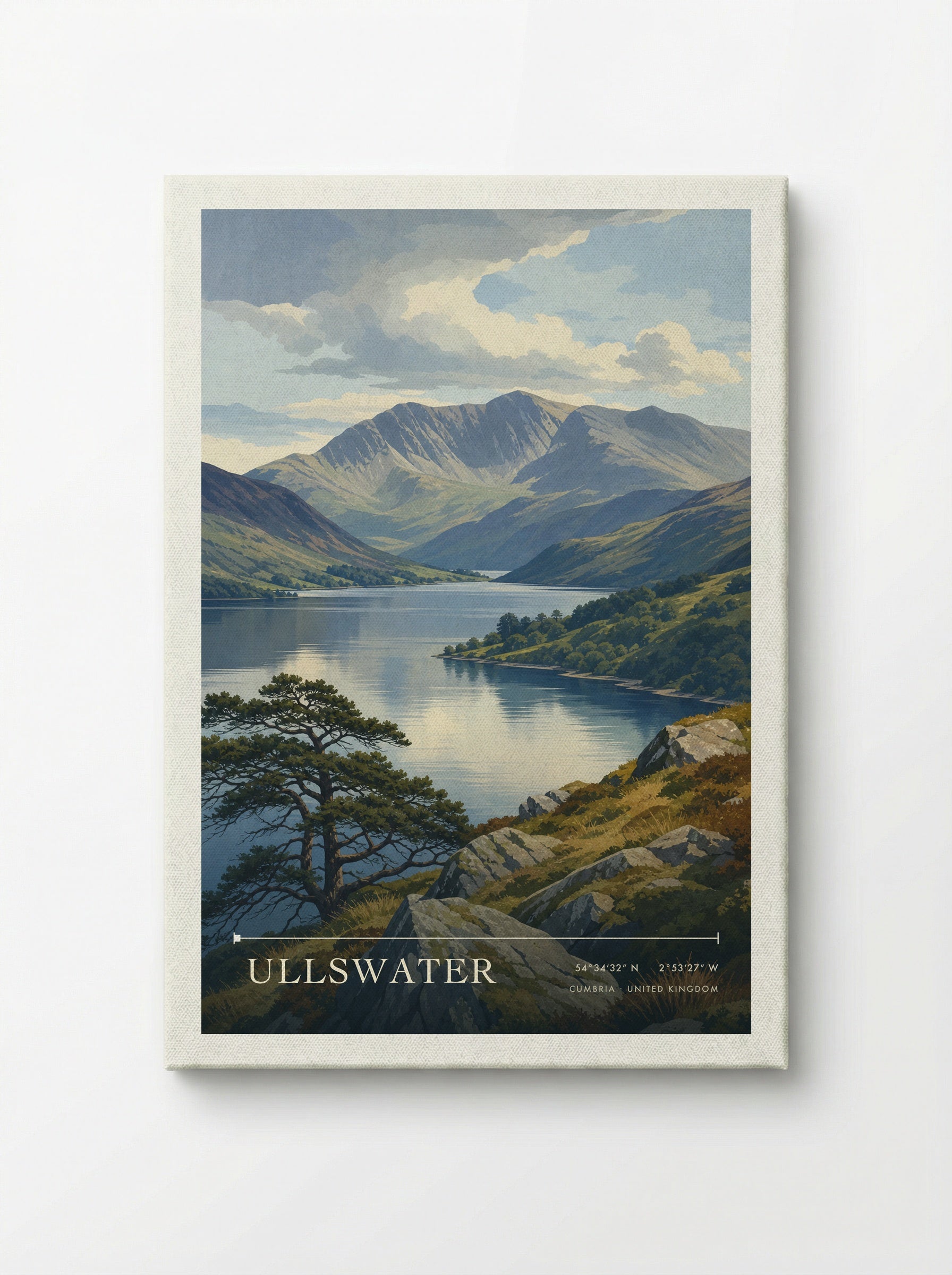 Ullswater Cumbria United Kingdom Travel Poster - Canvas