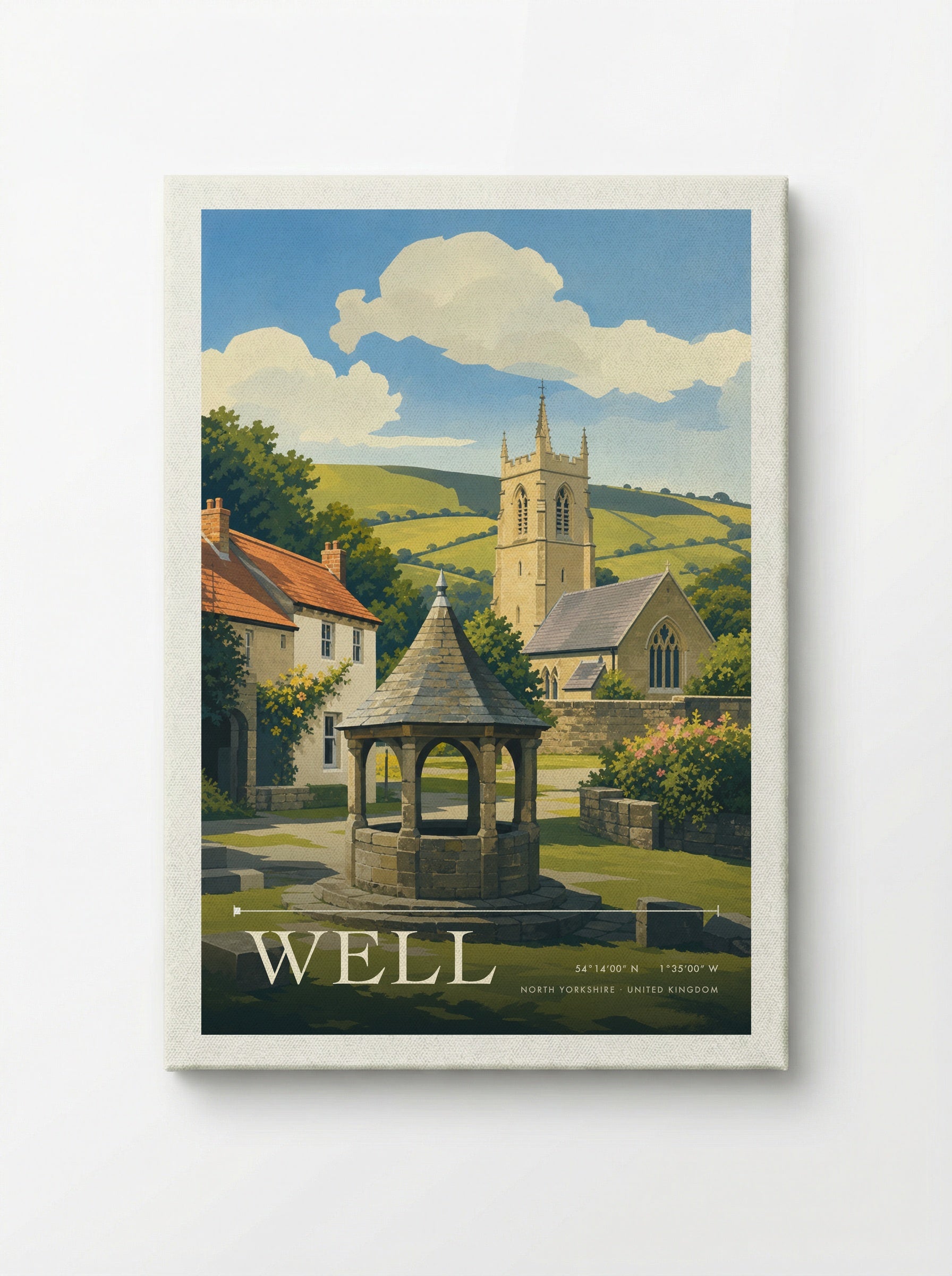 Well North Yorkshire United Kingdom Travel Poster - Canvas