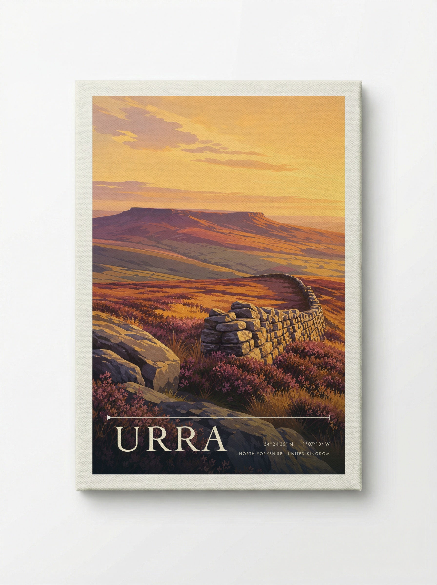 Urra North Yorkshire United Kingdom Travel Poster - Canvas