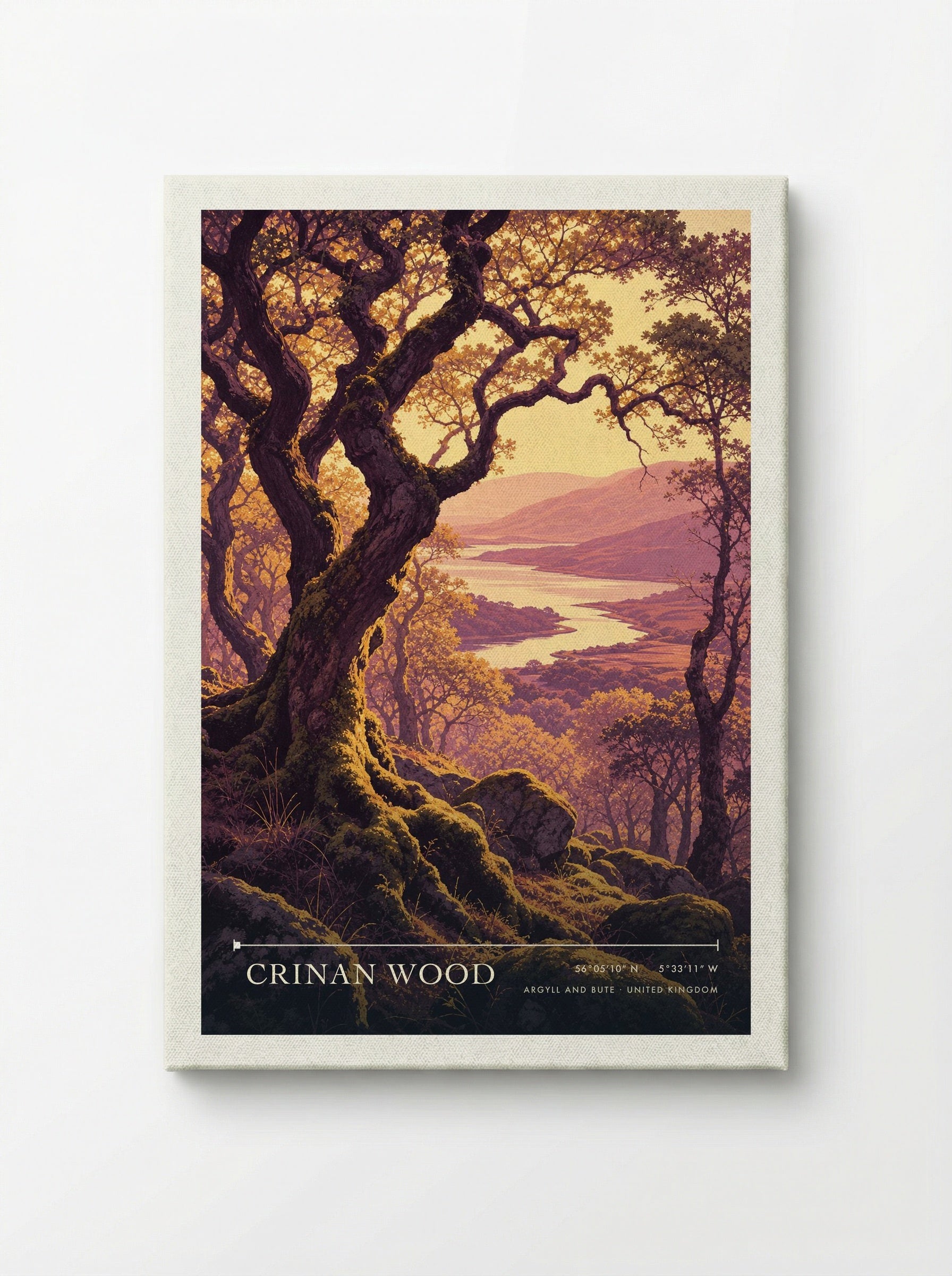 Crinan Wood Argyll and Bute United Kingdom Travel Poster - Canvas
