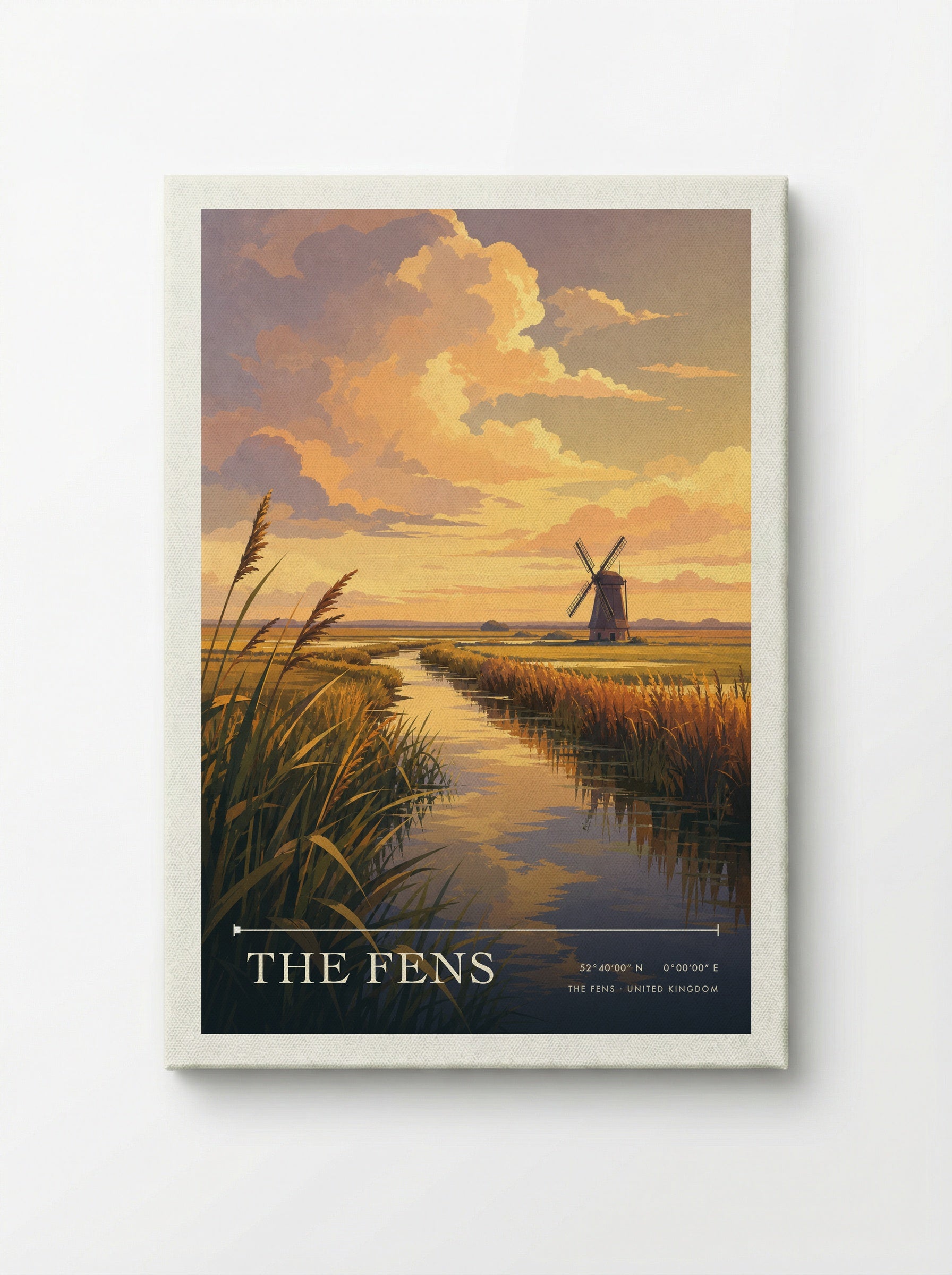 The Fens United Kingdom Travel Poster - Canvas