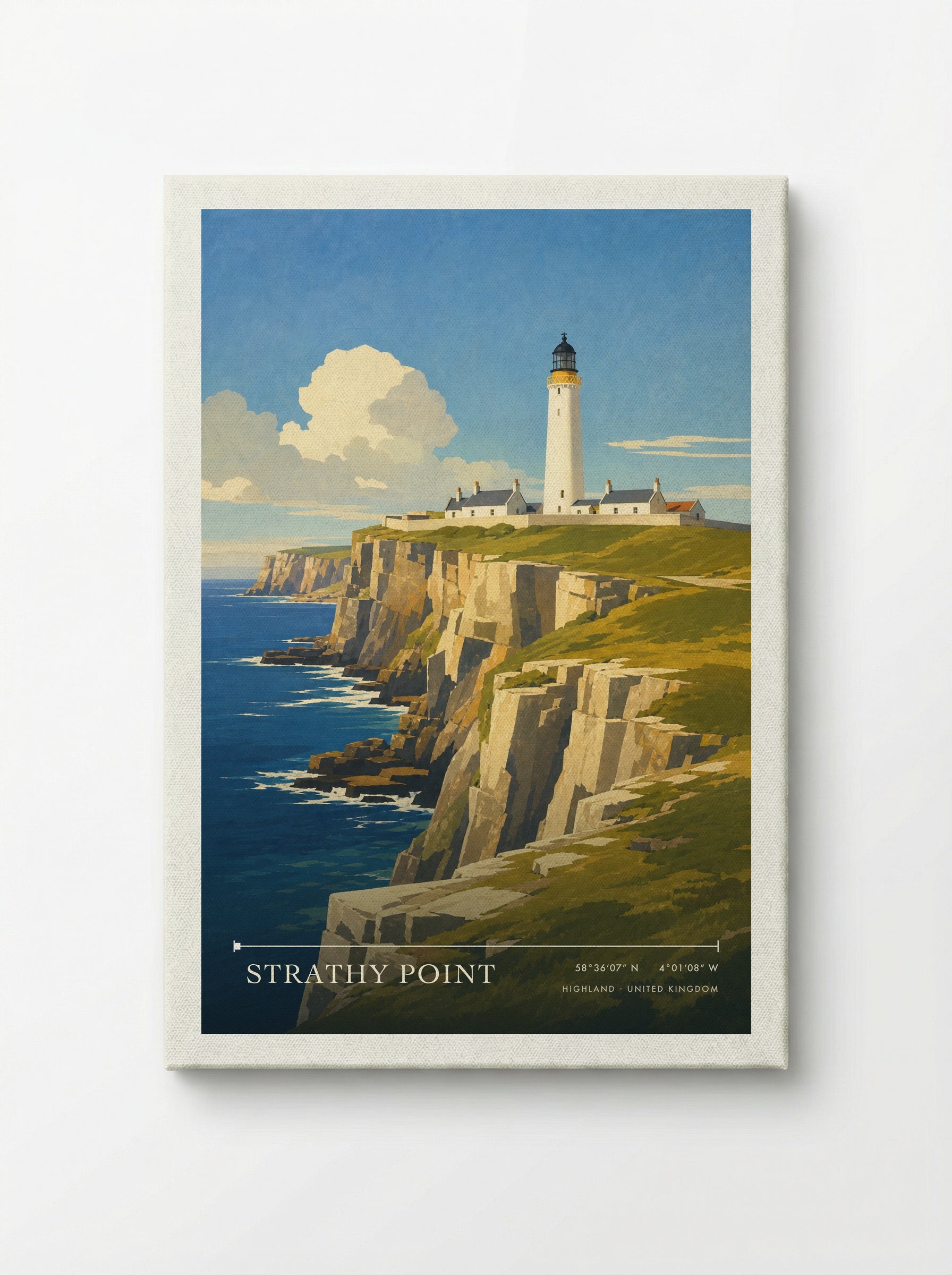 Strathy Point Highland United Kingdom Travel Poster - Canvas