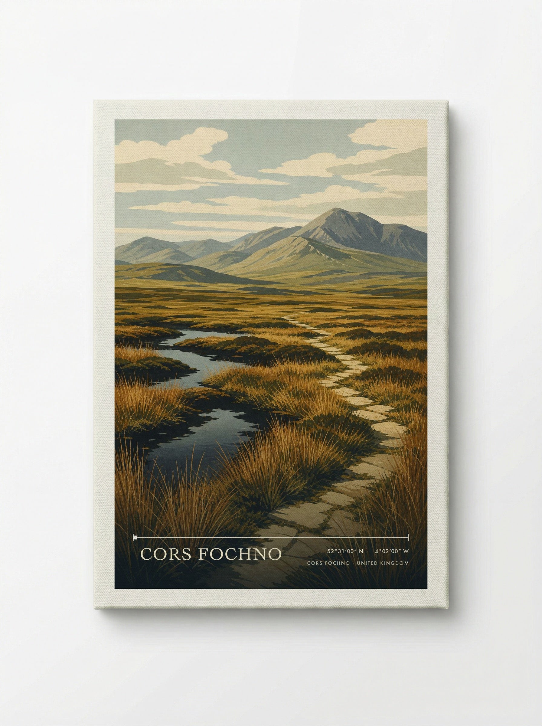 Cors Fochno United Kingdom Travel Poster - Canvas