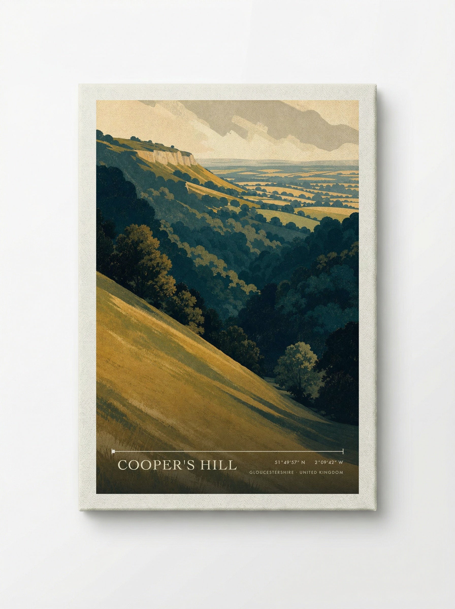 Cooper's Hill Gloucestershire United Kingdom Travel Poster - Canvas