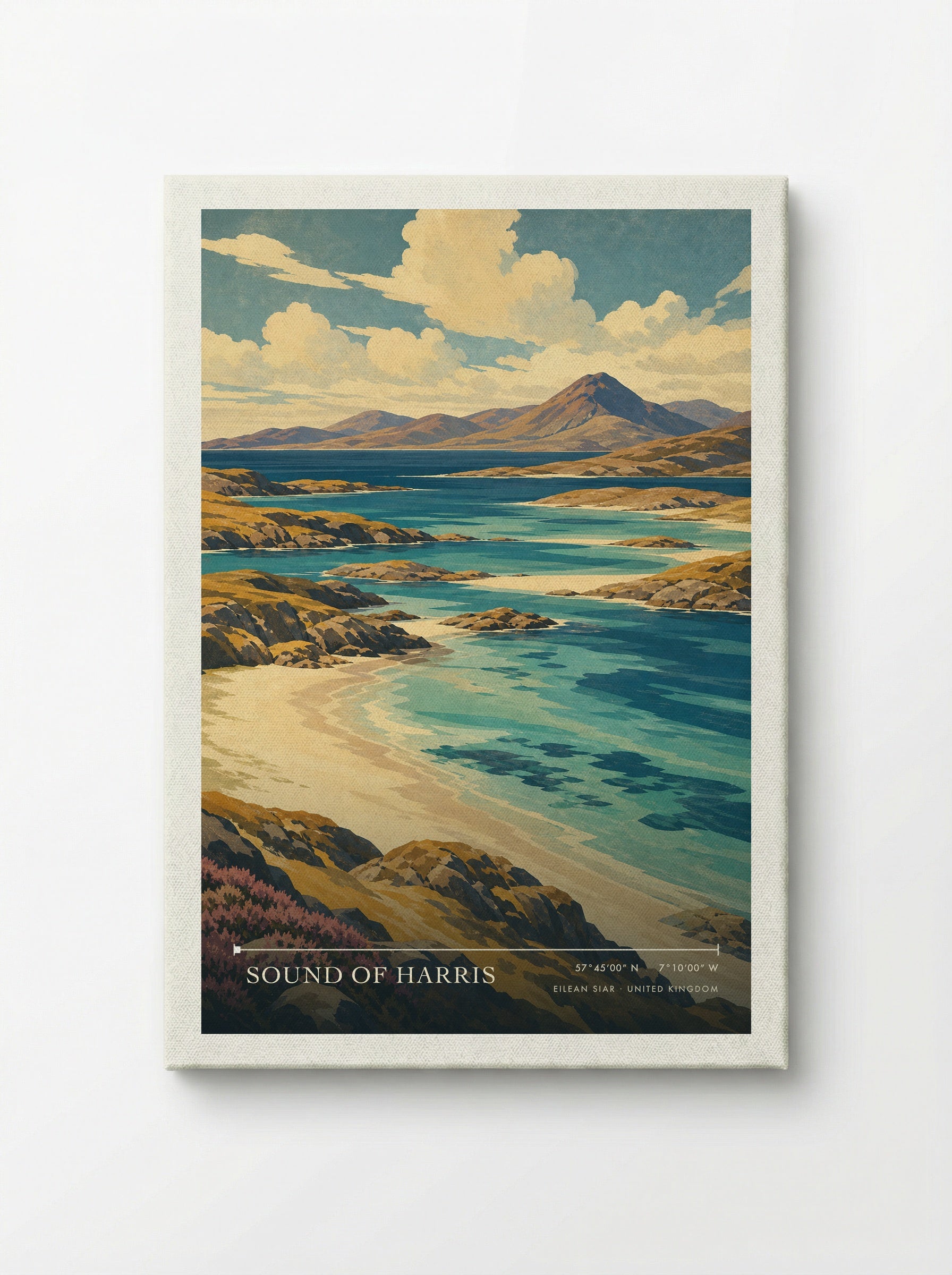 Sound of Harris Eilean Siar United Kingdom Travel Poster - Canvas
