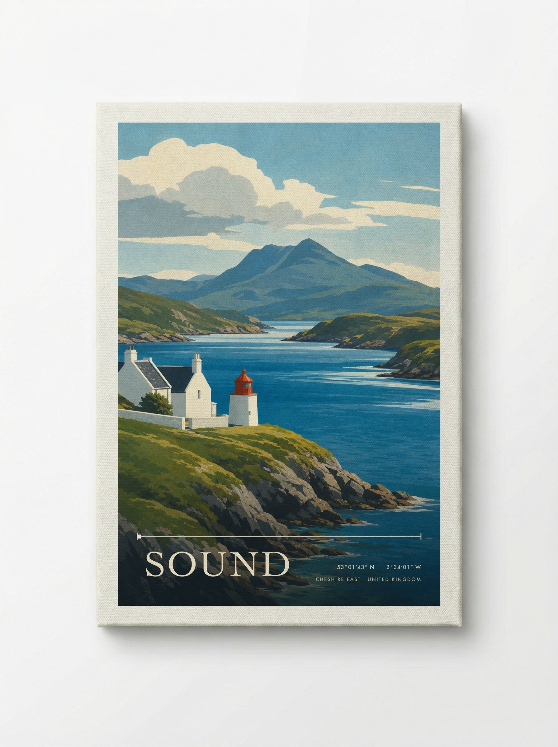 Sound Cheshire East United Kingdom Travel Poster - Canvas