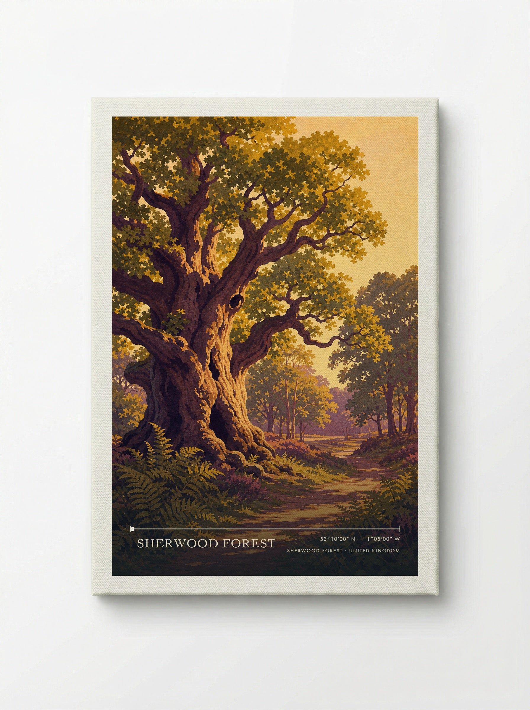 Sherwood Forest United Kingdom Travel Poster - Canvas