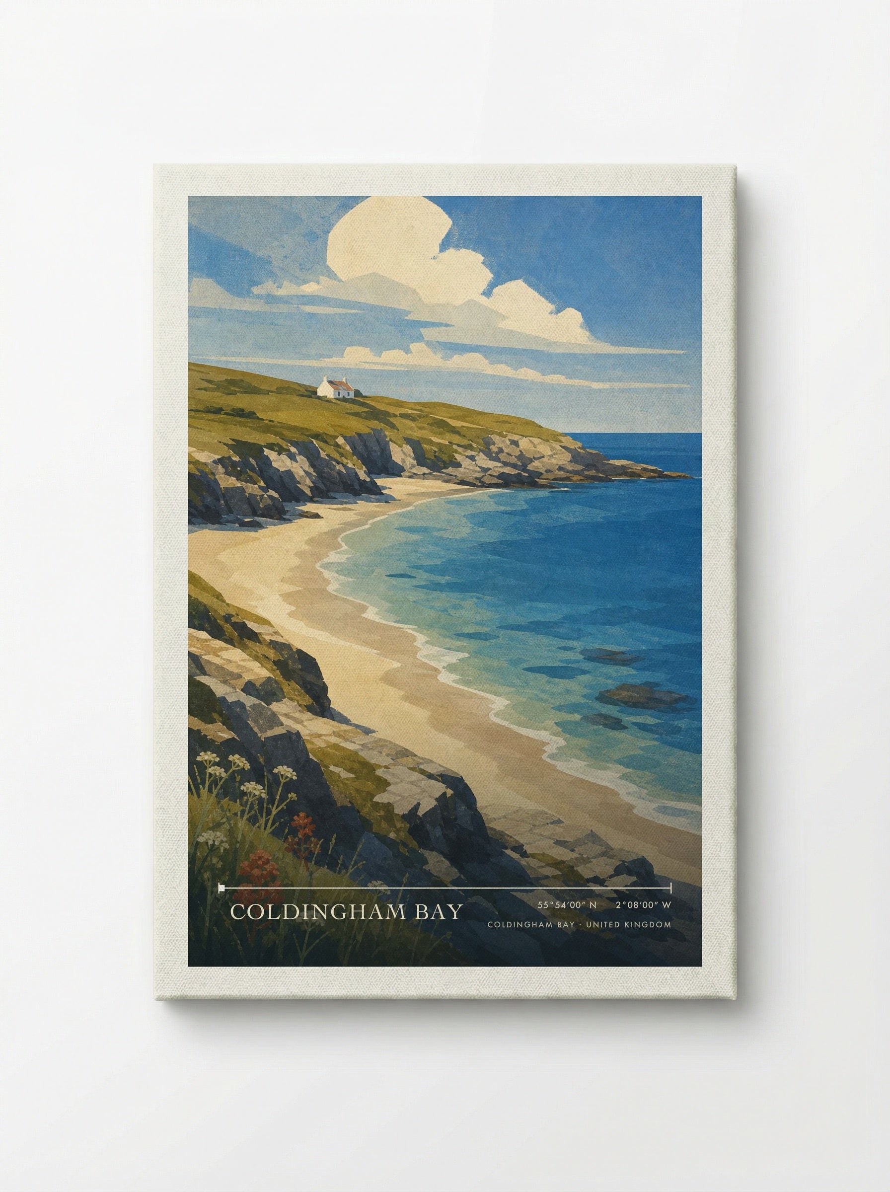 Coldingham Bay United Kingdom Travel Poster - Canvas
