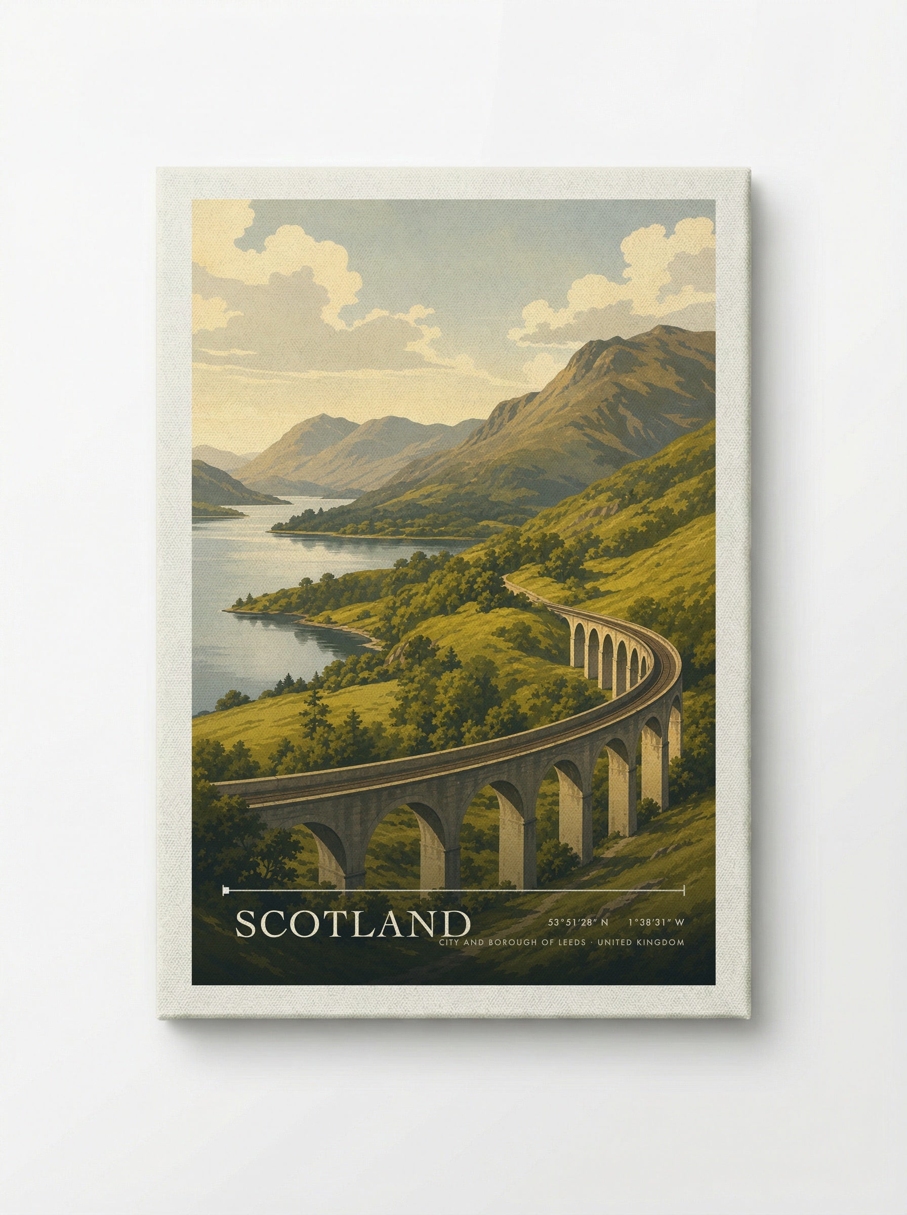 Scotland City and Borough of Leeds United Kingdom Travel Poster - Canvas