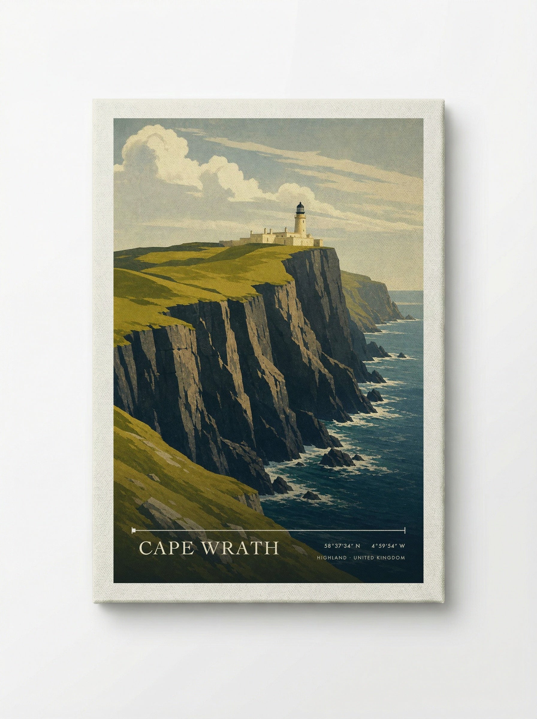 Cape Wrath Highland United Kingdom Travel Poster - Canvas