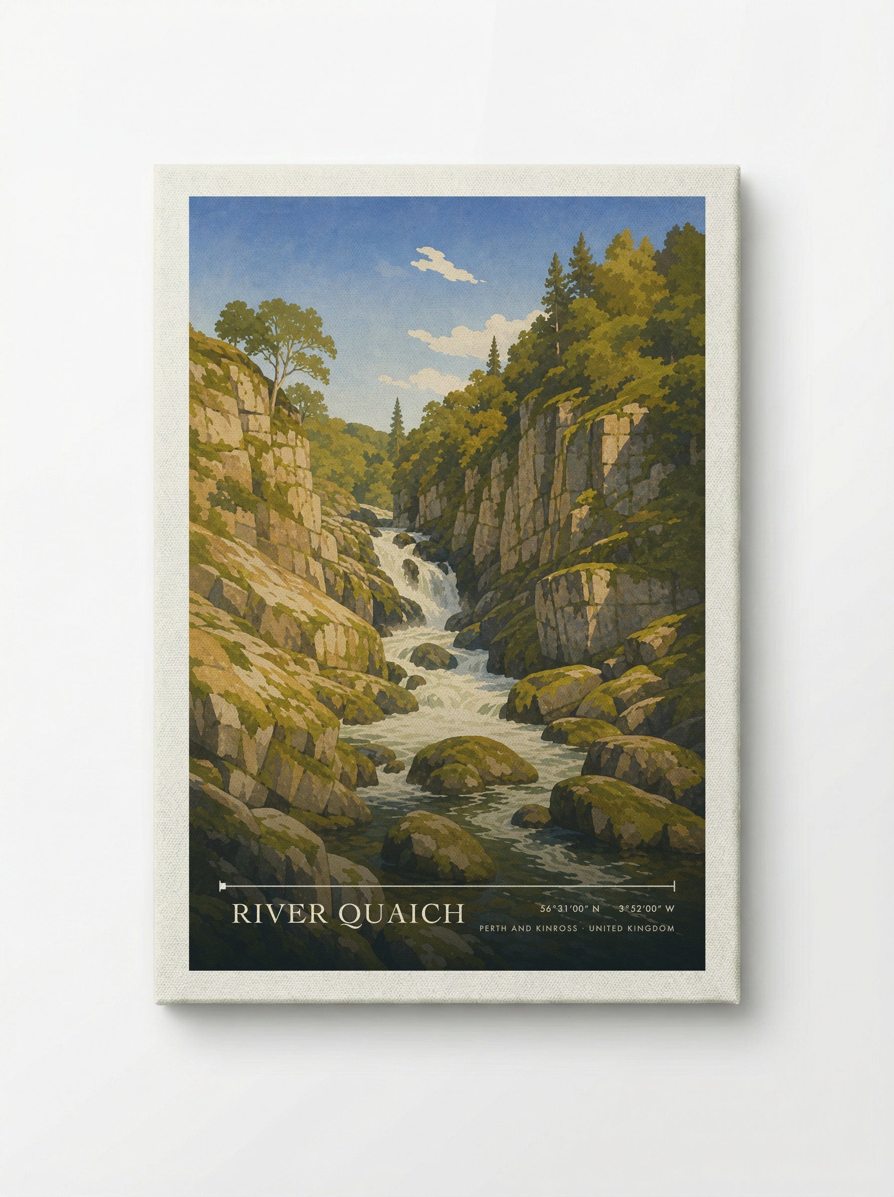 River Quaich Perth and Kinross United Kingdom Travel Poster - Canvas