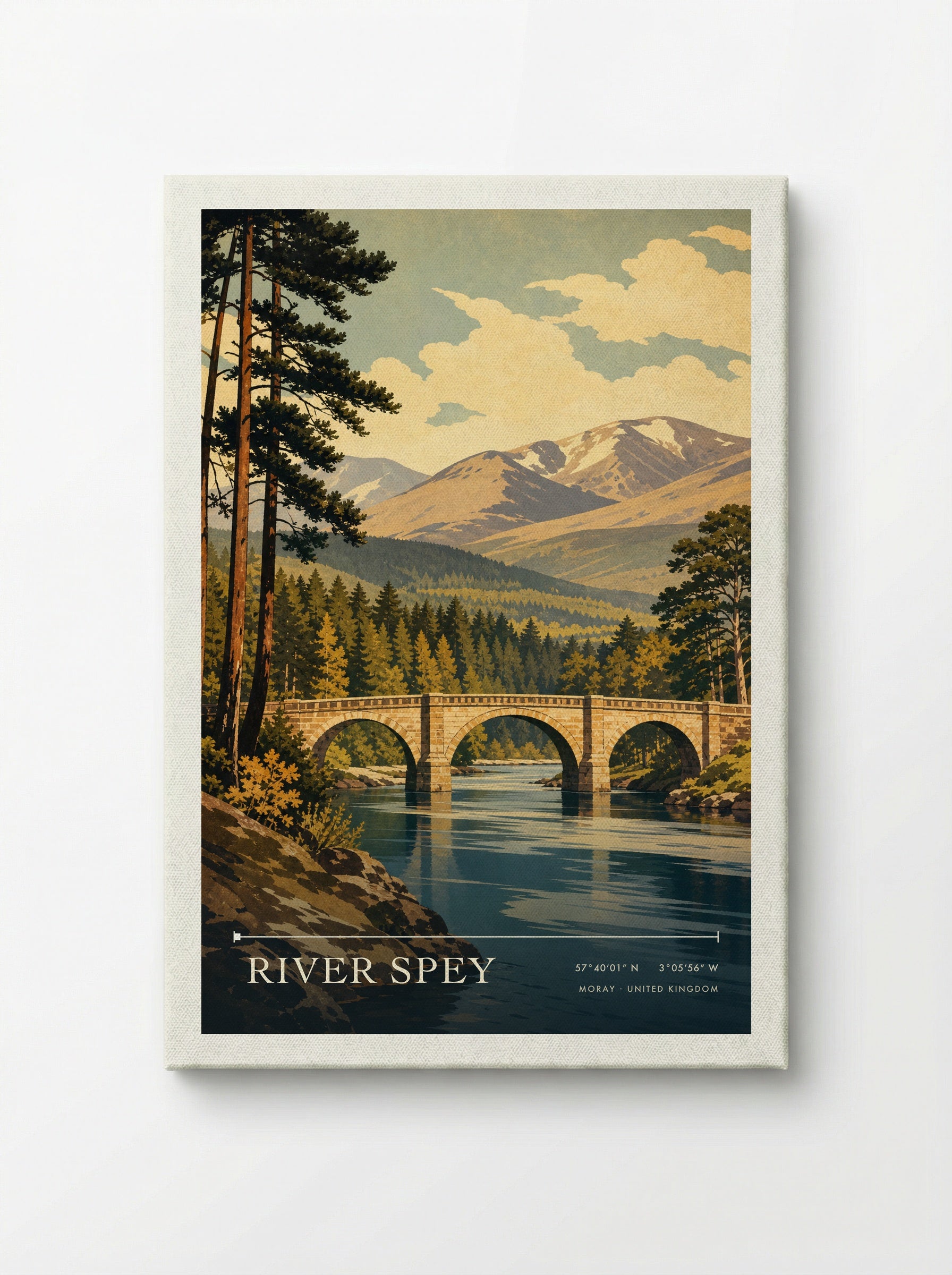 River Spey Moray United Kingdom Travel Poster - Canvas