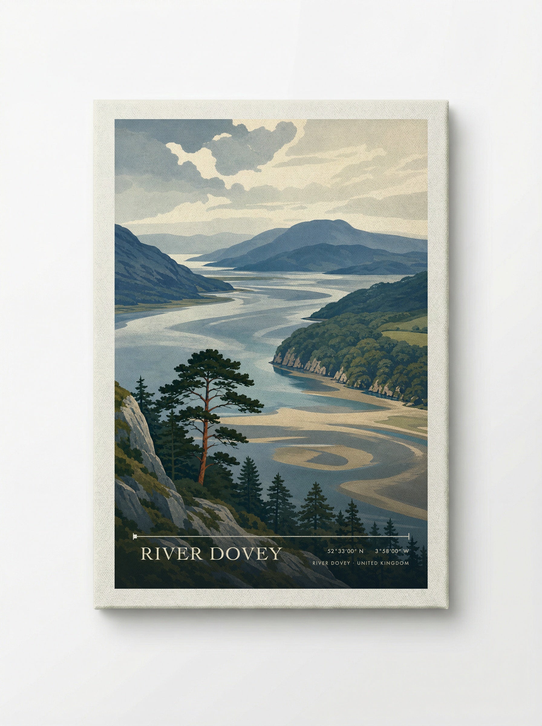 River Dovey United Kingdom Travel Poster - Canvas