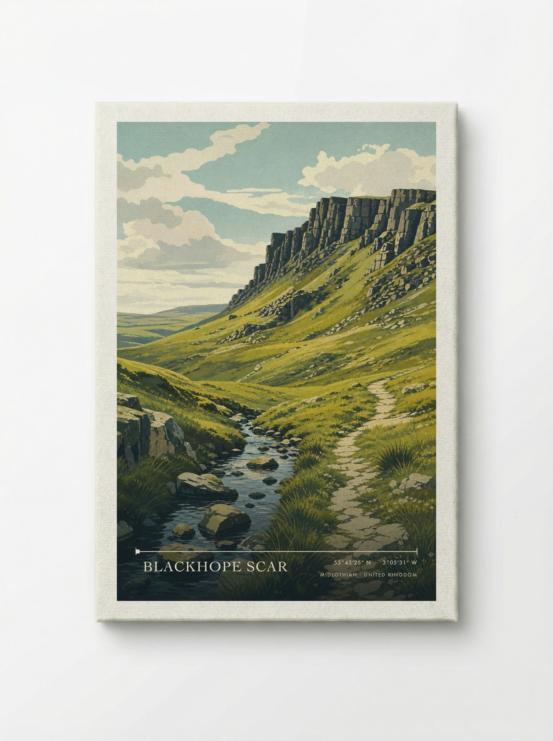 Blackhope Scar Midlothian United Kingdom Travel Poster - Canvas