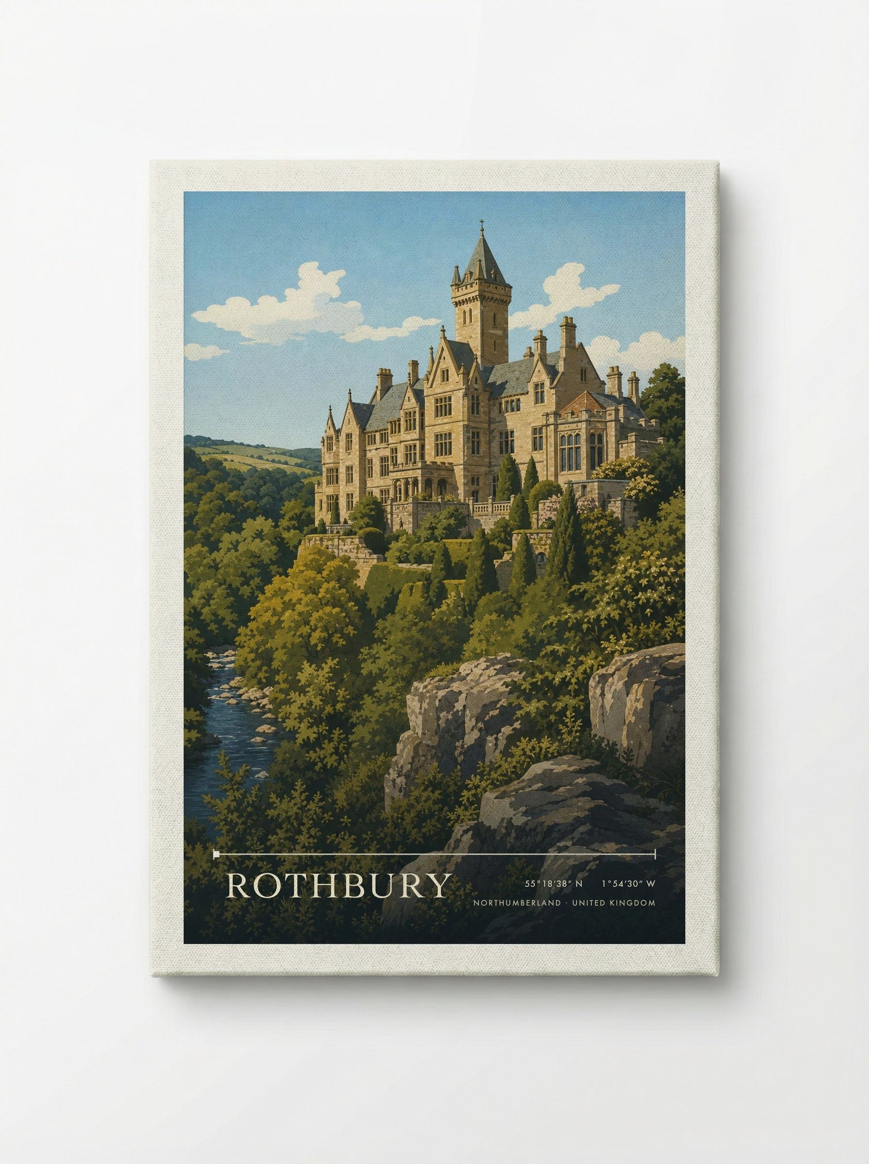 Rothbury Northumberland United Kingdom Travel Poster - Canvas