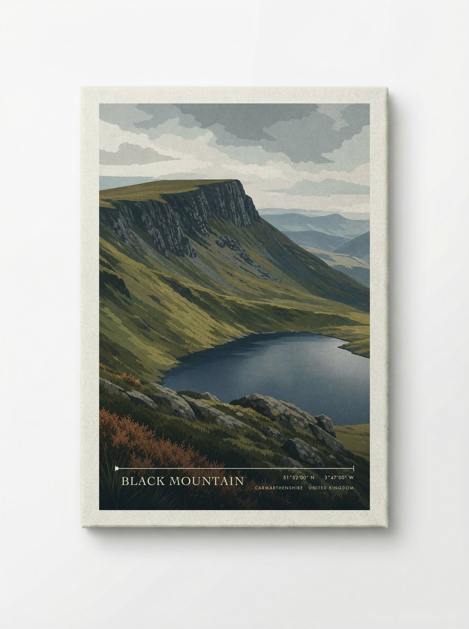 Black Mountain Carmarthenshire United Kingdom Travel Poster - Canvas