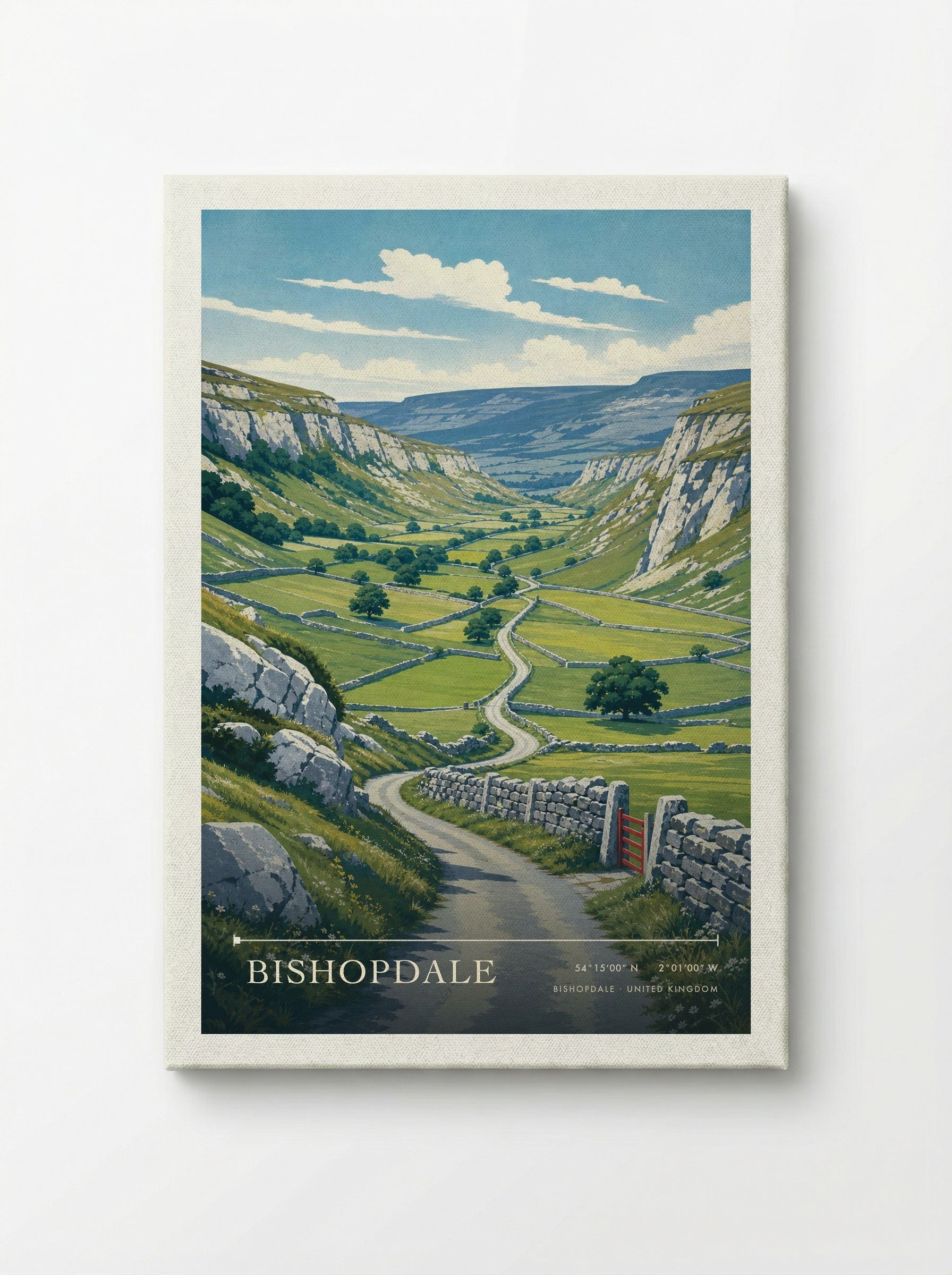 Bishopdale United Kingdom Travel Poster - Canvas