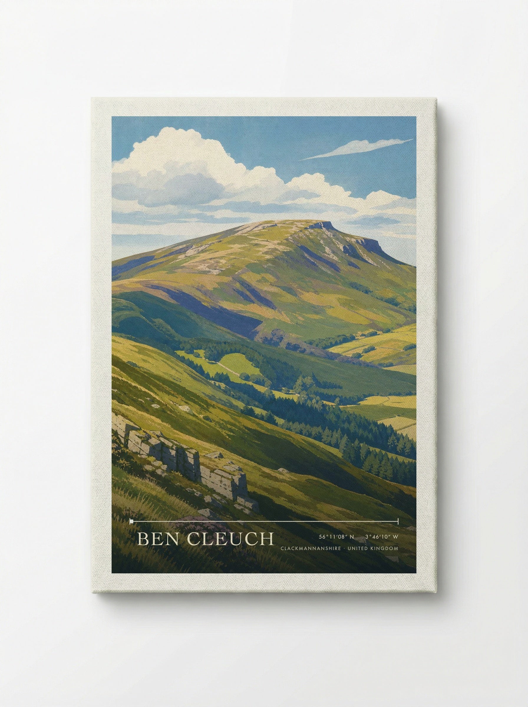 Ben Cleuch Clackmannanshire United Kingdom Travel Poster - Canvas