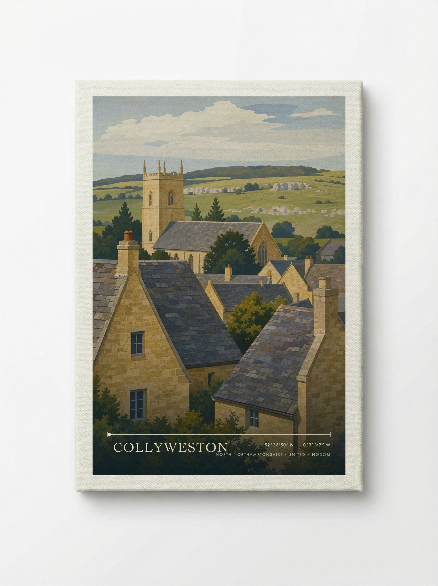 Collyweston North Northamptonshire United Kingdom Travel Poster - Canvas
