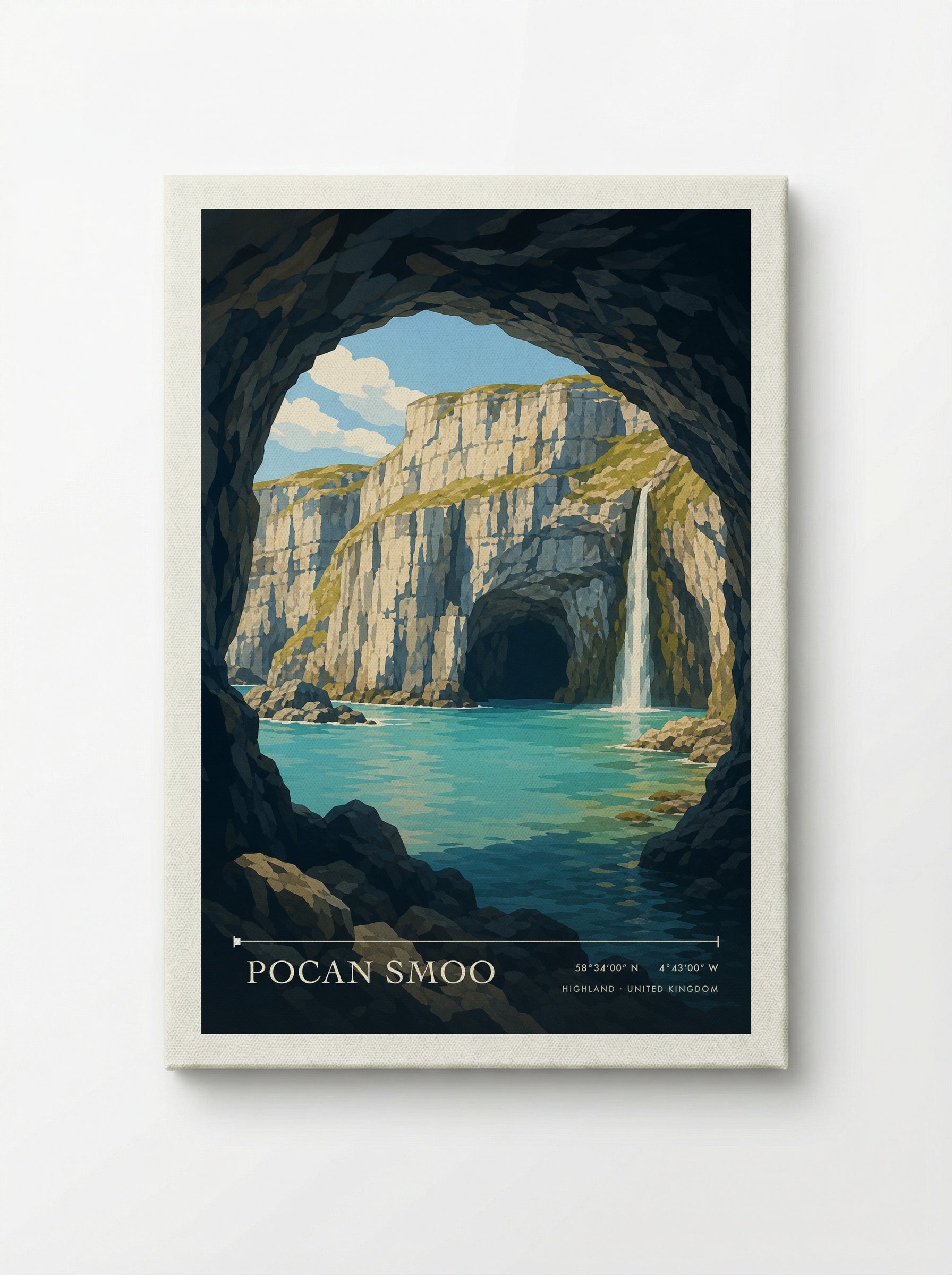 Pocan Smoo Highland United Kingdom Travel Poster - Canvas