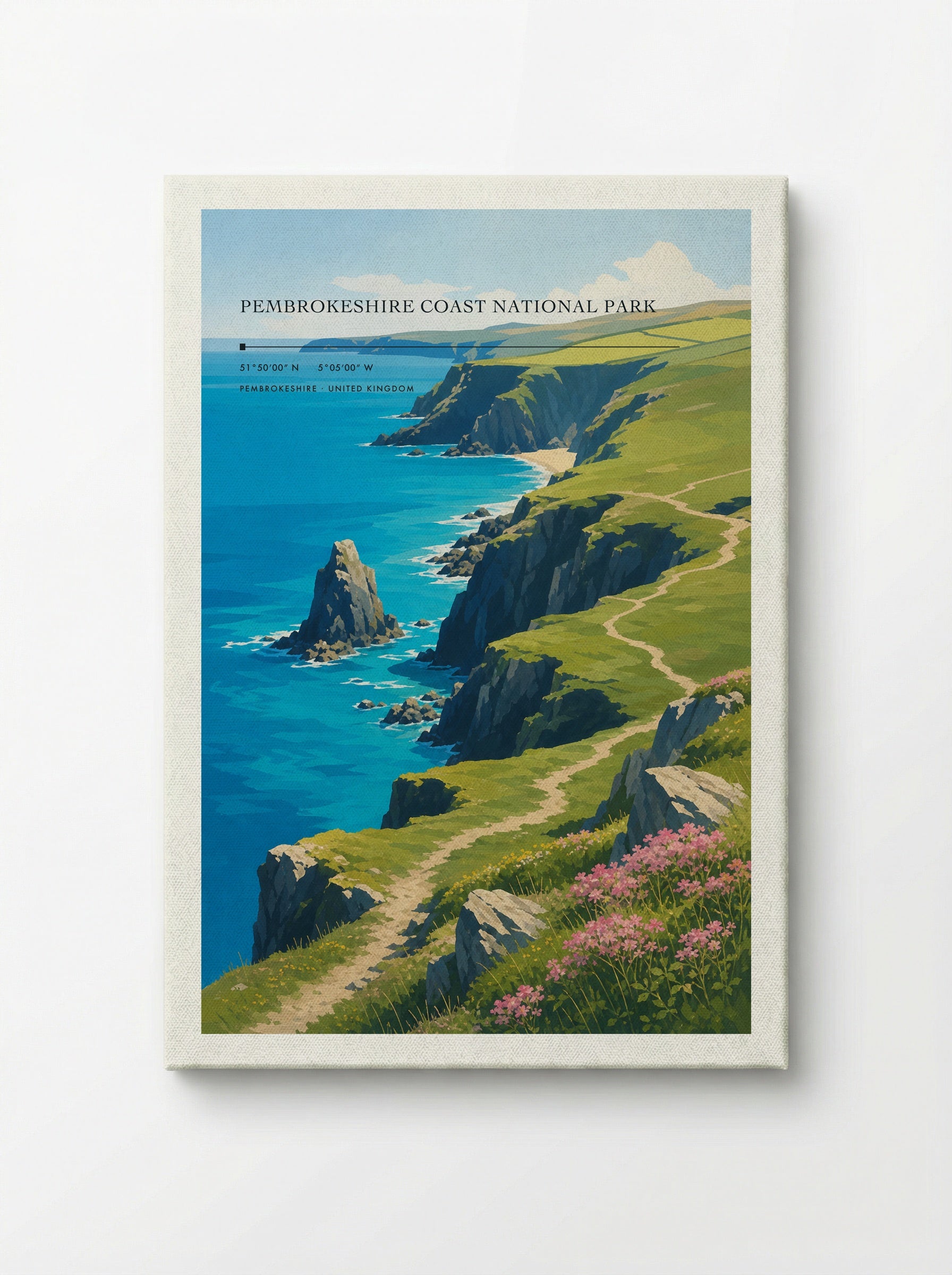 Pembrokeshire Coast National Park United Kingdom Travel Poster - Canvas