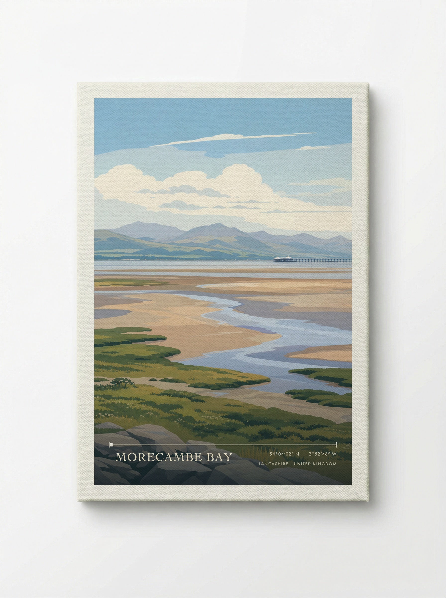 Morecambe Bay Lancashire United Kingdom Travel Poster - Canvas