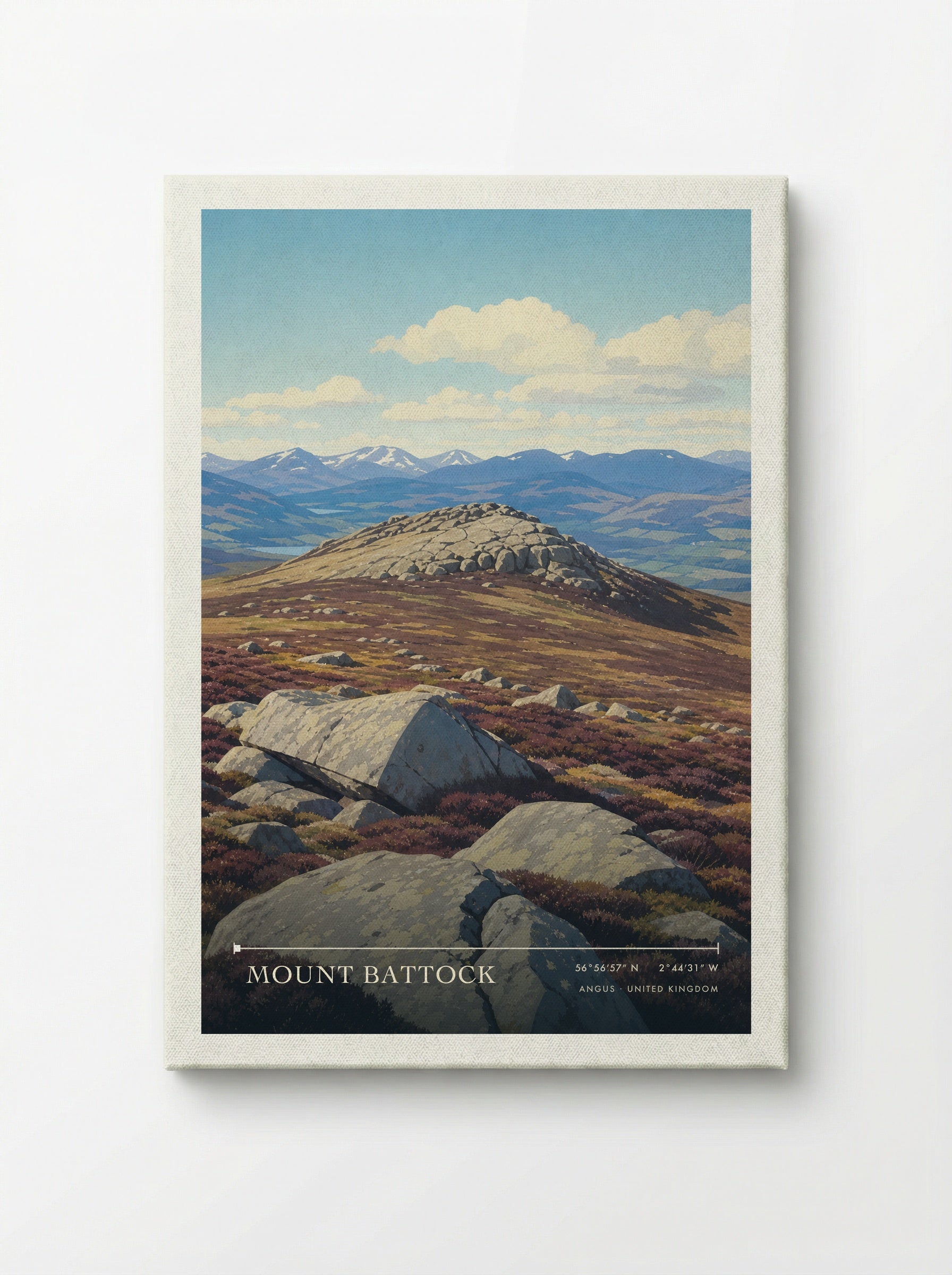 Mount Battock Angus United Kingdom Travel Poster - Canvas