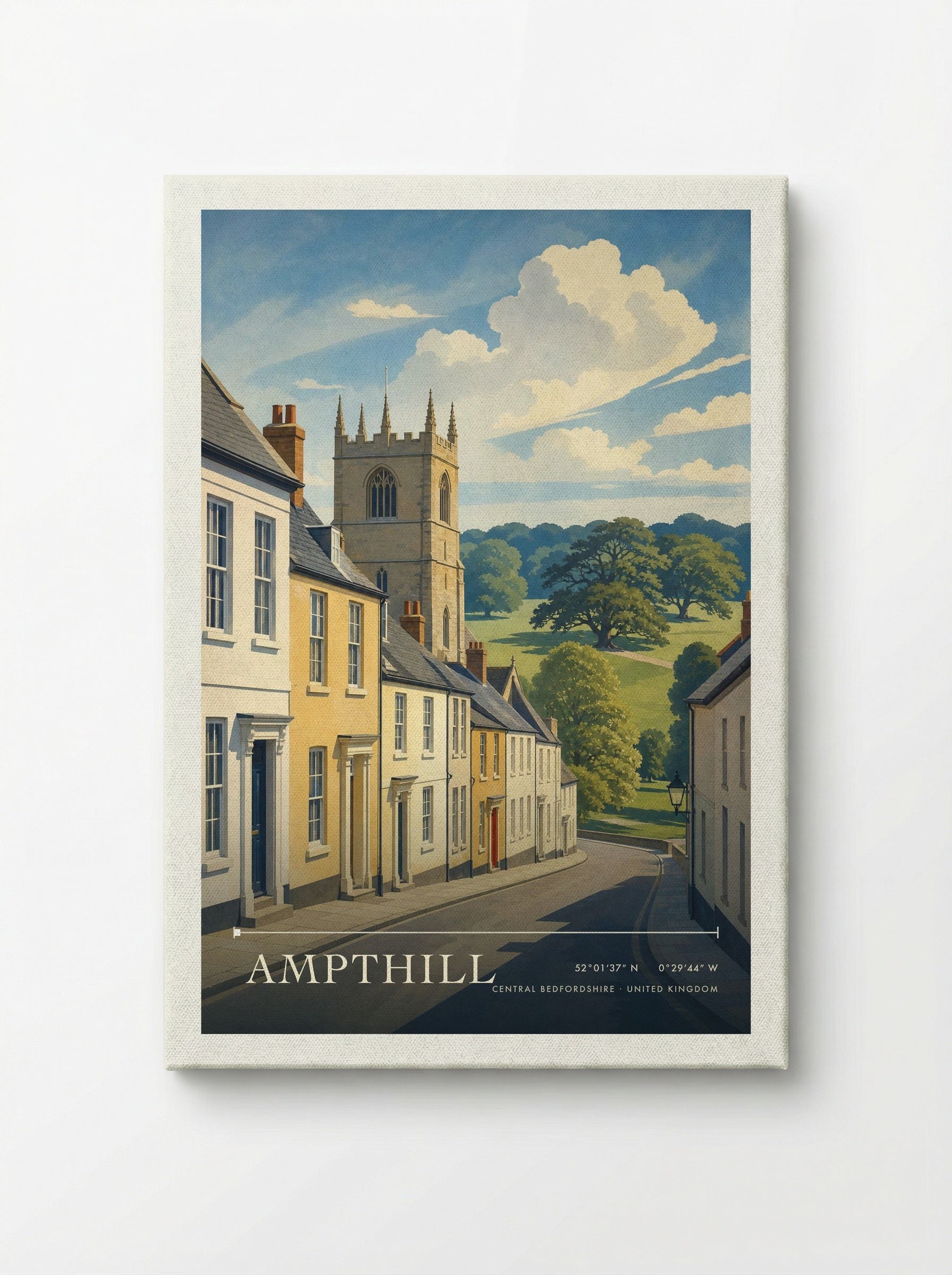 Ampthill Central Bedfordshire United Kingdom Travel Poster - Canvas