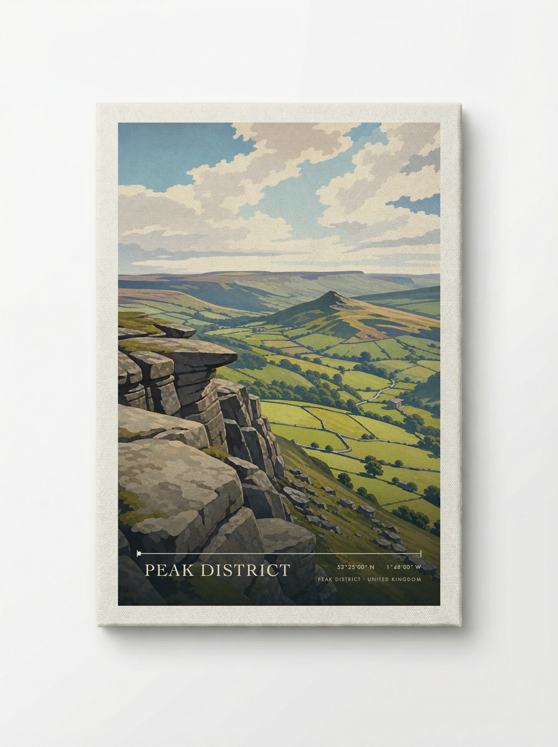 Peak District United Kingdom Travel Poster - Canvas