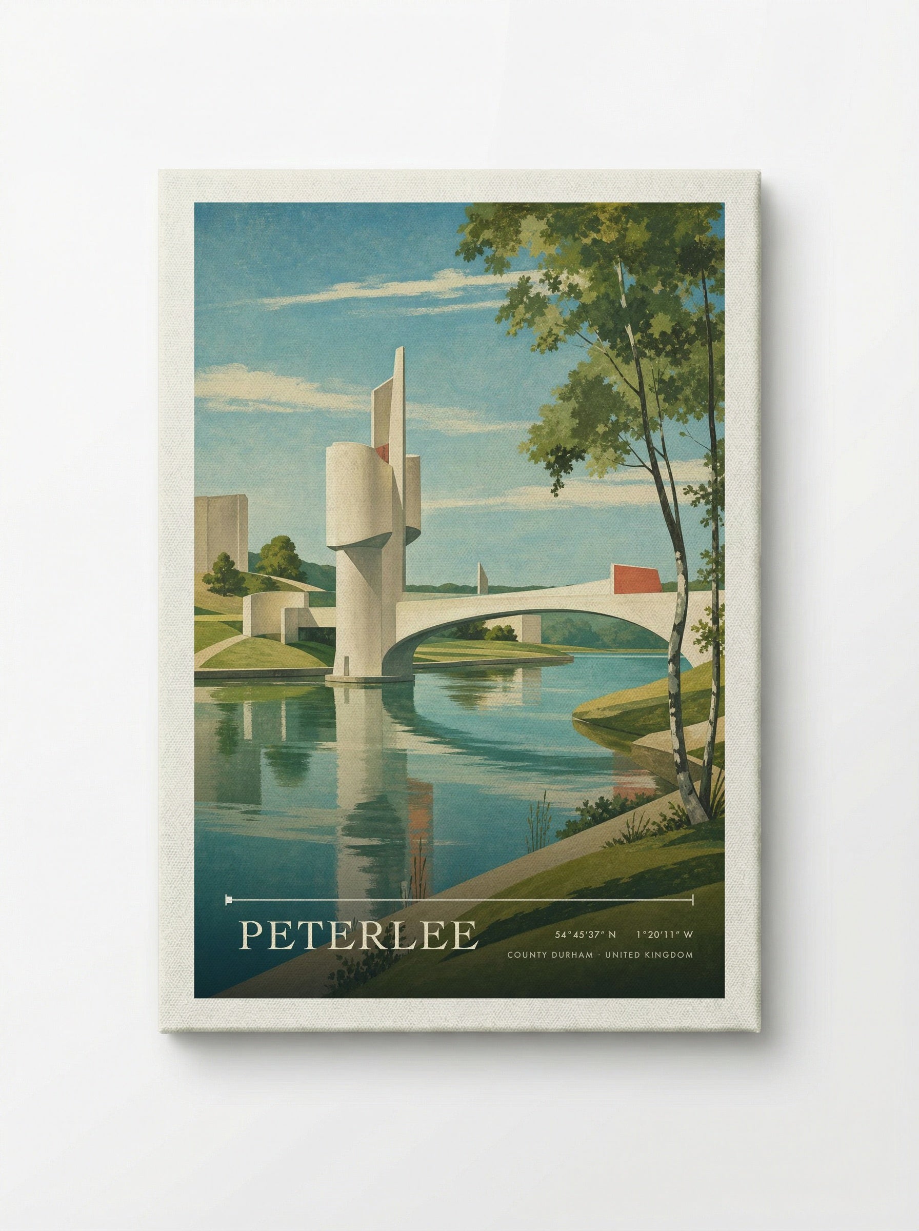 Peterlee County Durham United Kingdom Travel Poster - Canvas