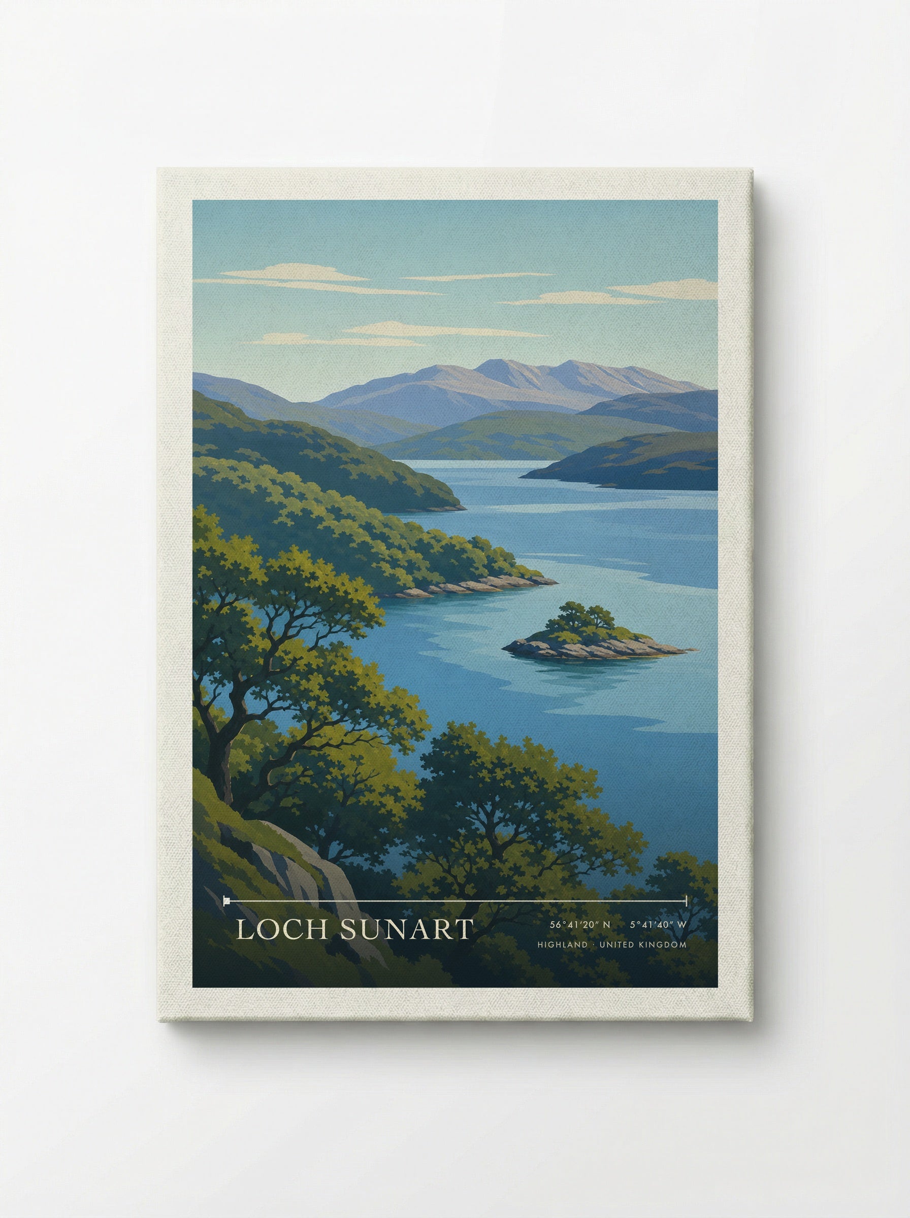 Loch Sunart Highland United Kingdom Travel Poster - Canvas