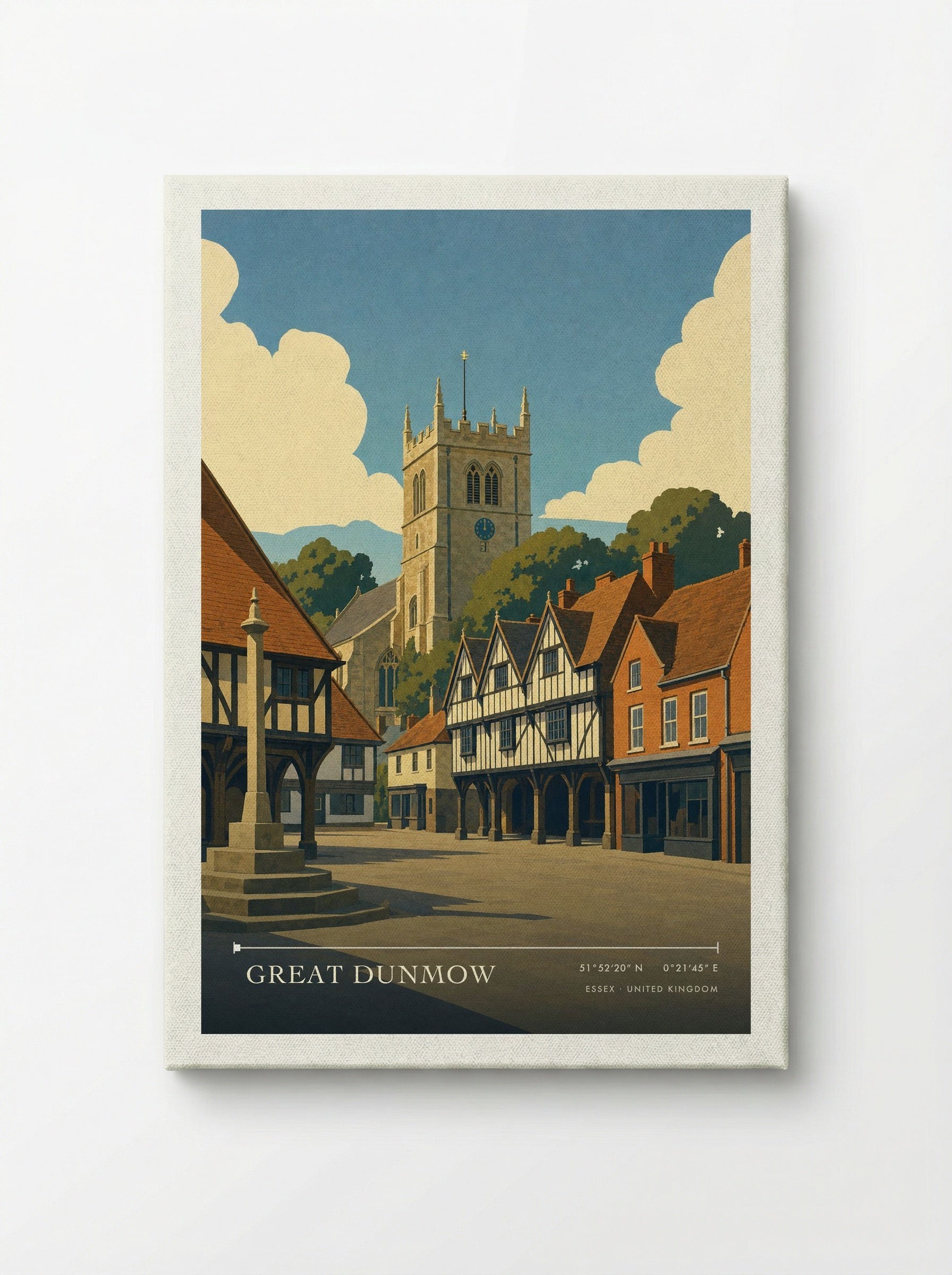 Great Dunmow Essex United Kingdom Travel Poster - Canvas