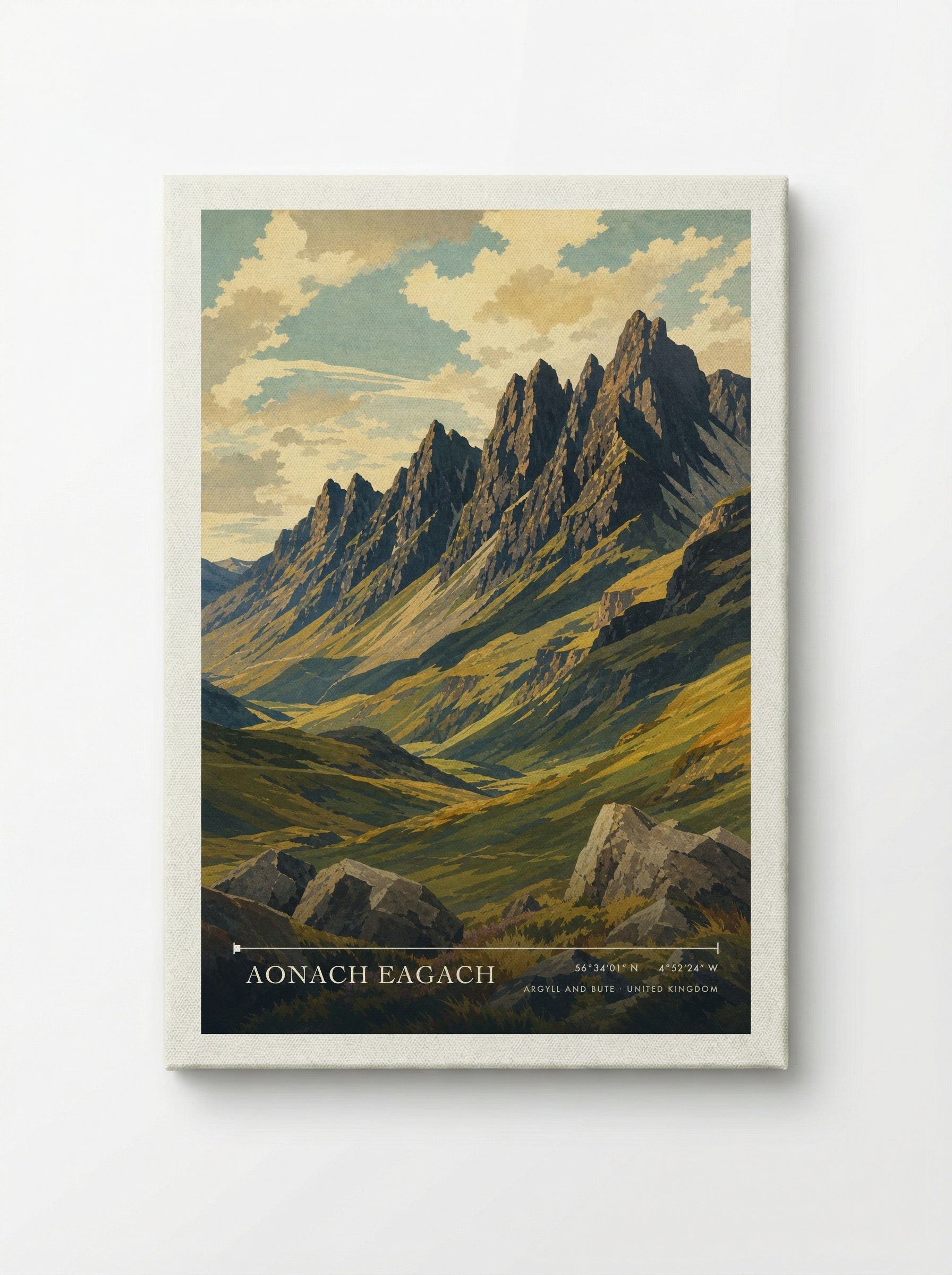 Aonach Eagach Argyll and Bute United Kingdom Travel Poster - Canvas