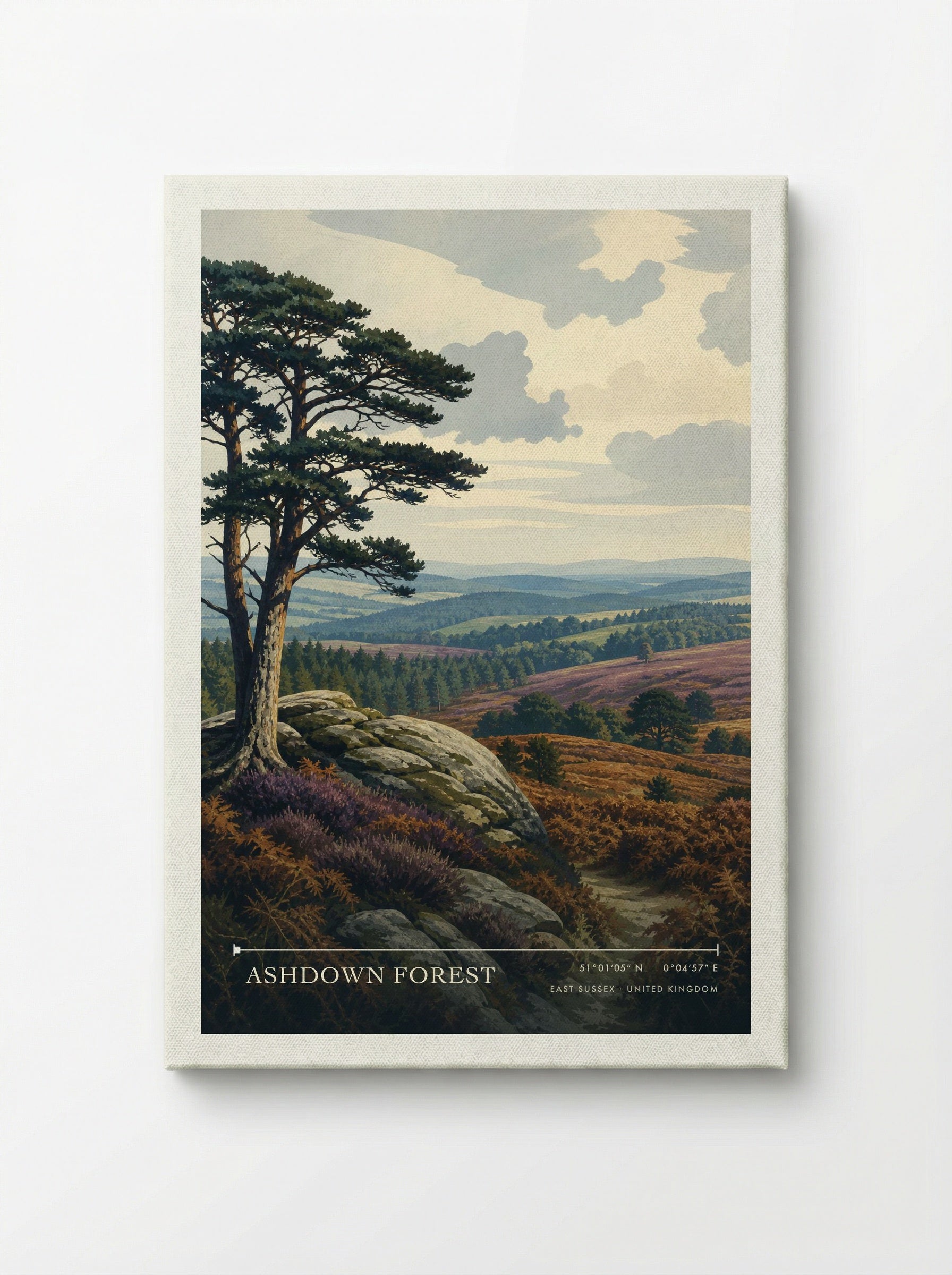 Ashdown Forest East Sussex United Kingdom Travel Poster - Canvas